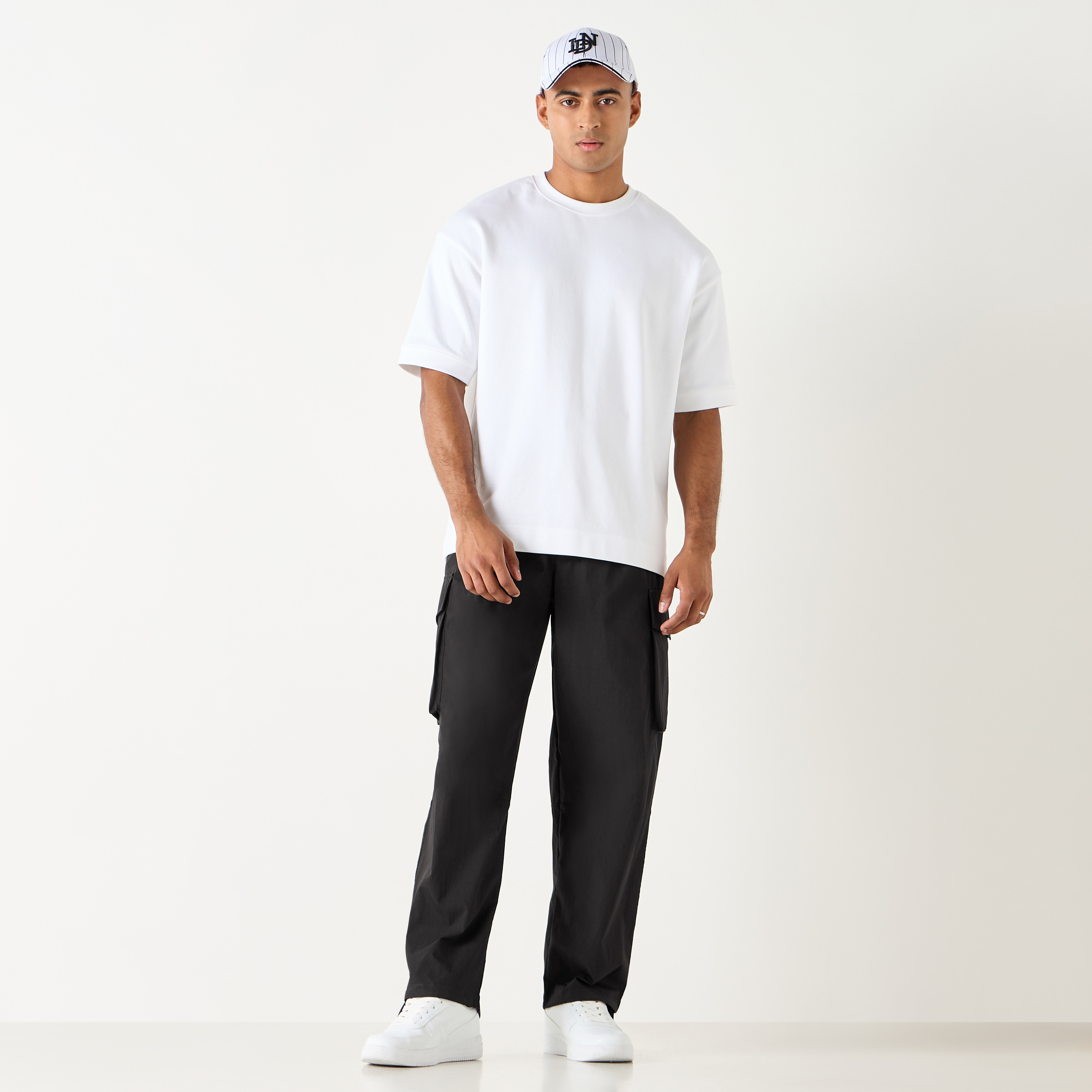 Pocket Detail Flexi Waist Cargo Pants with Elasticated Waist-men-clothing-bottoms-joggers-image-2