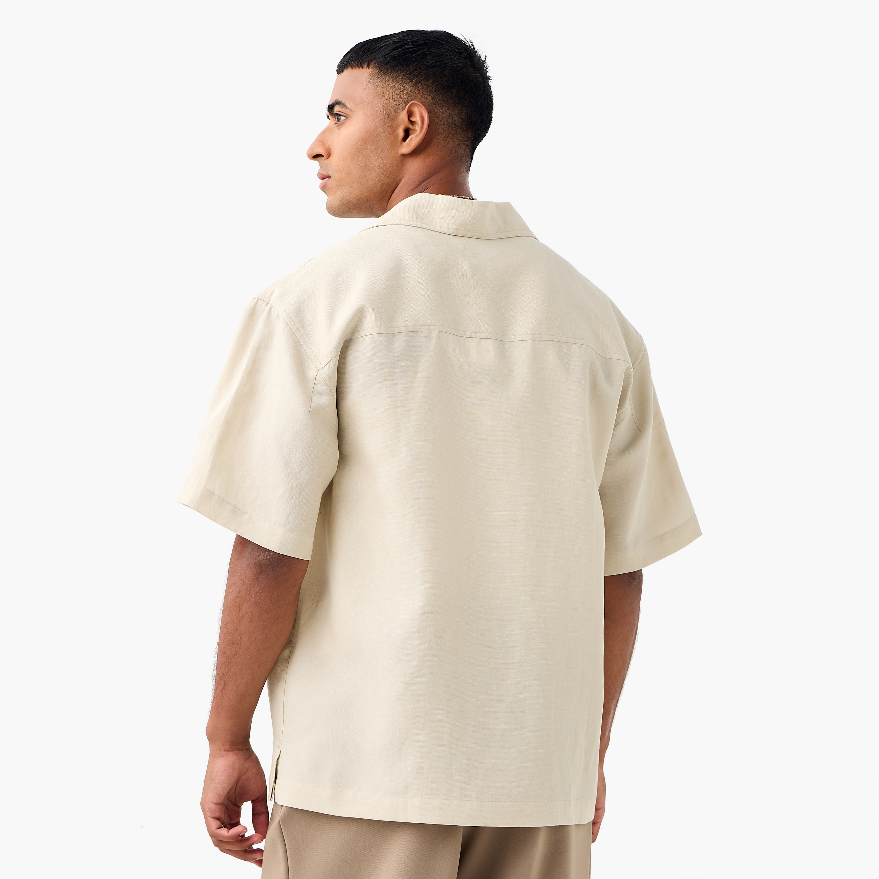 Relaxed Fit Collared Lyocell Shirt-men-clothing-shirts-image-3