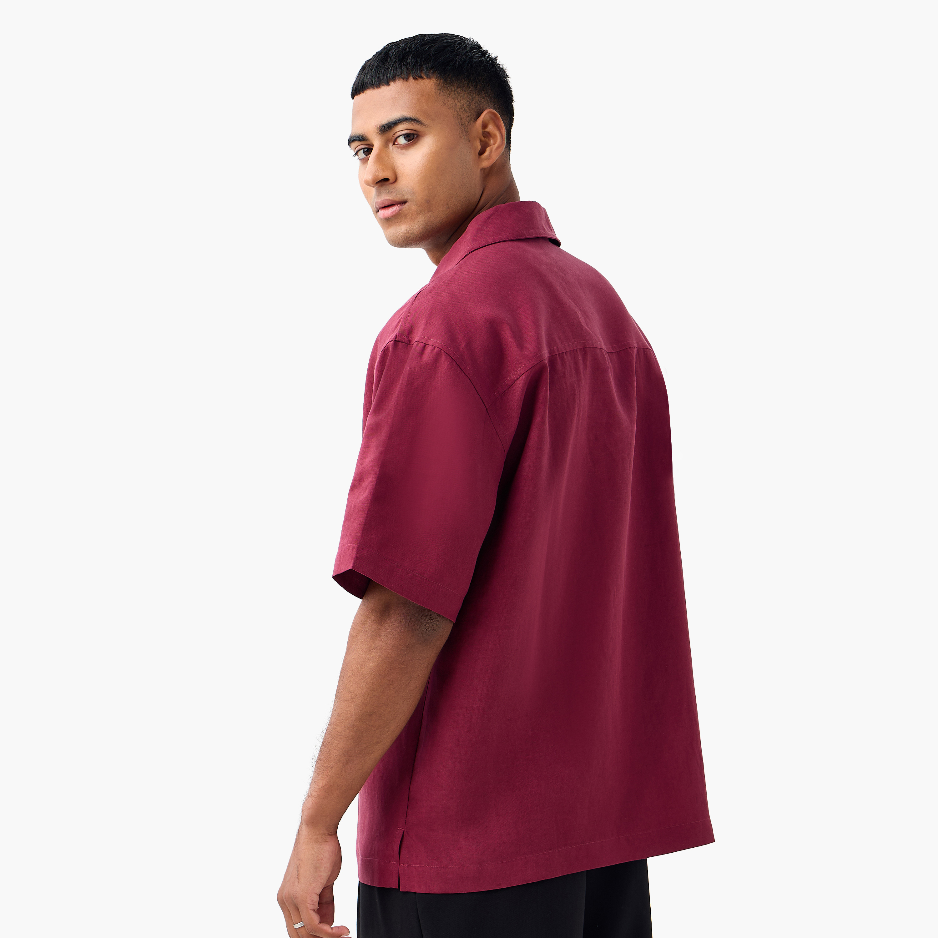 Relaxed Fit Collared Lyocell Shirt-men-clothing-shirts-image-3