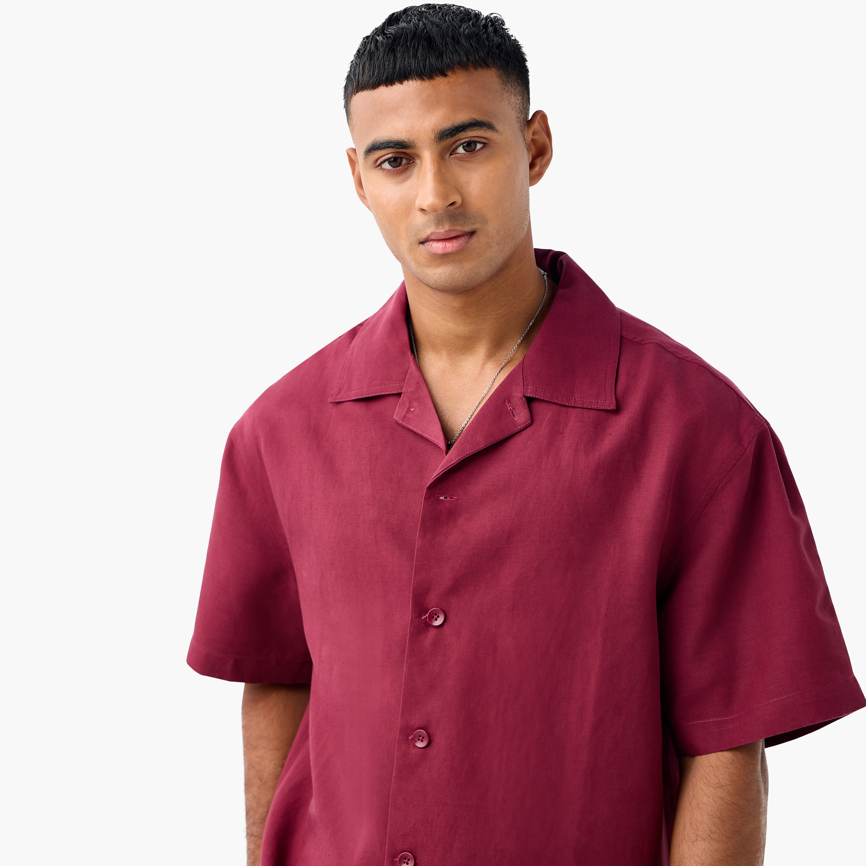Relaxed Fit Collared Lyocell Shirt-men-clothing-shirts-image-4