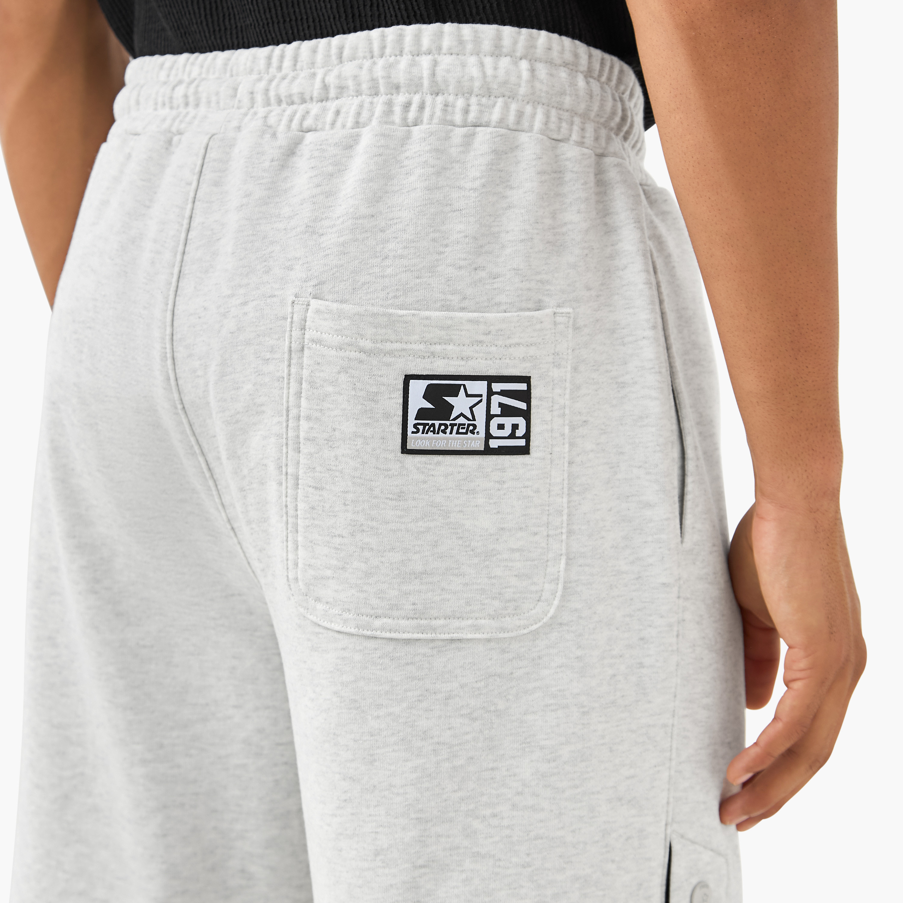 Starter Button Detail Flexi Waist Shorts with Pockets-men-clothing-bottoms-shorts-image-5