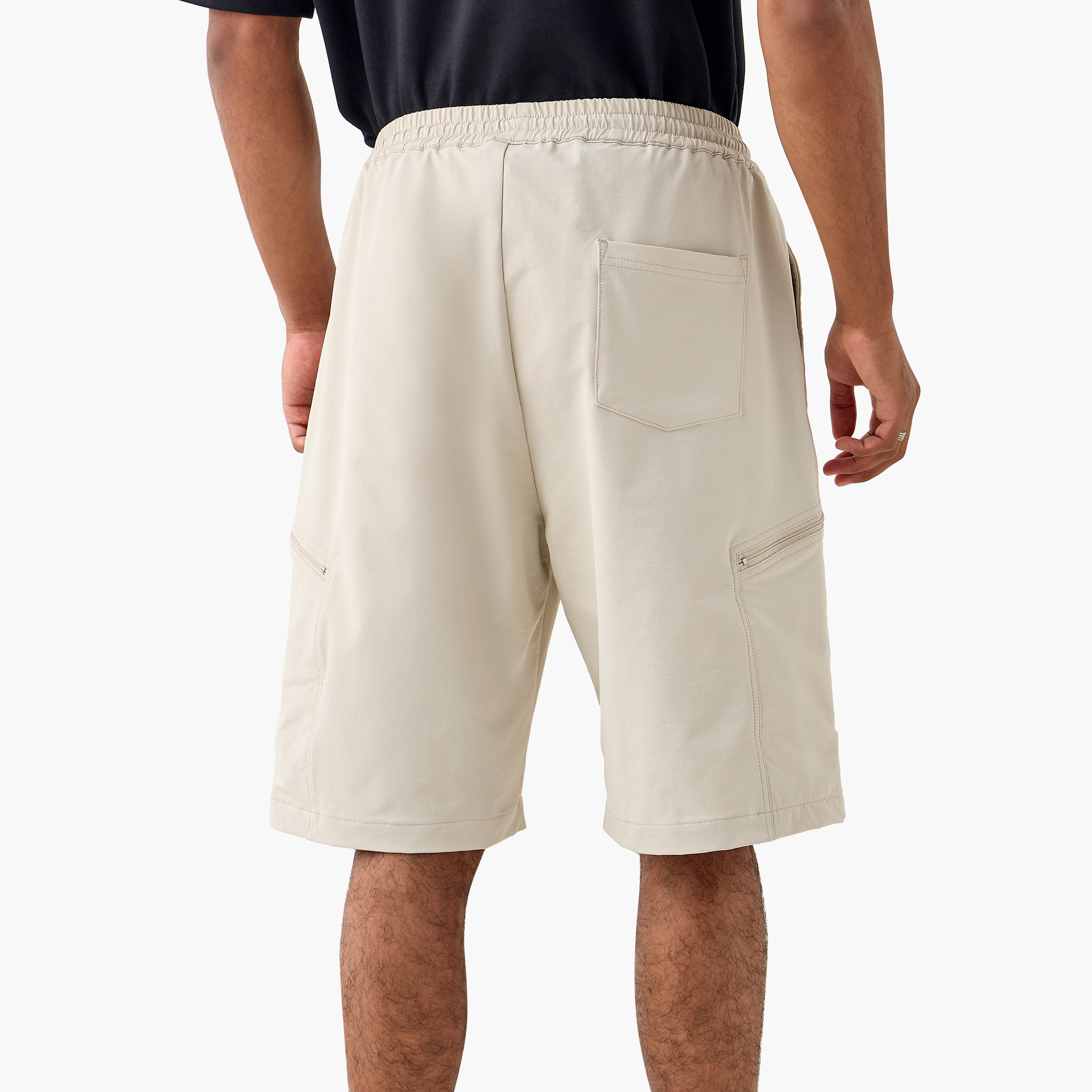 Panelled Flexi Waist Shorts with Pockets-men-clothing-bottoms-shorts-image-3