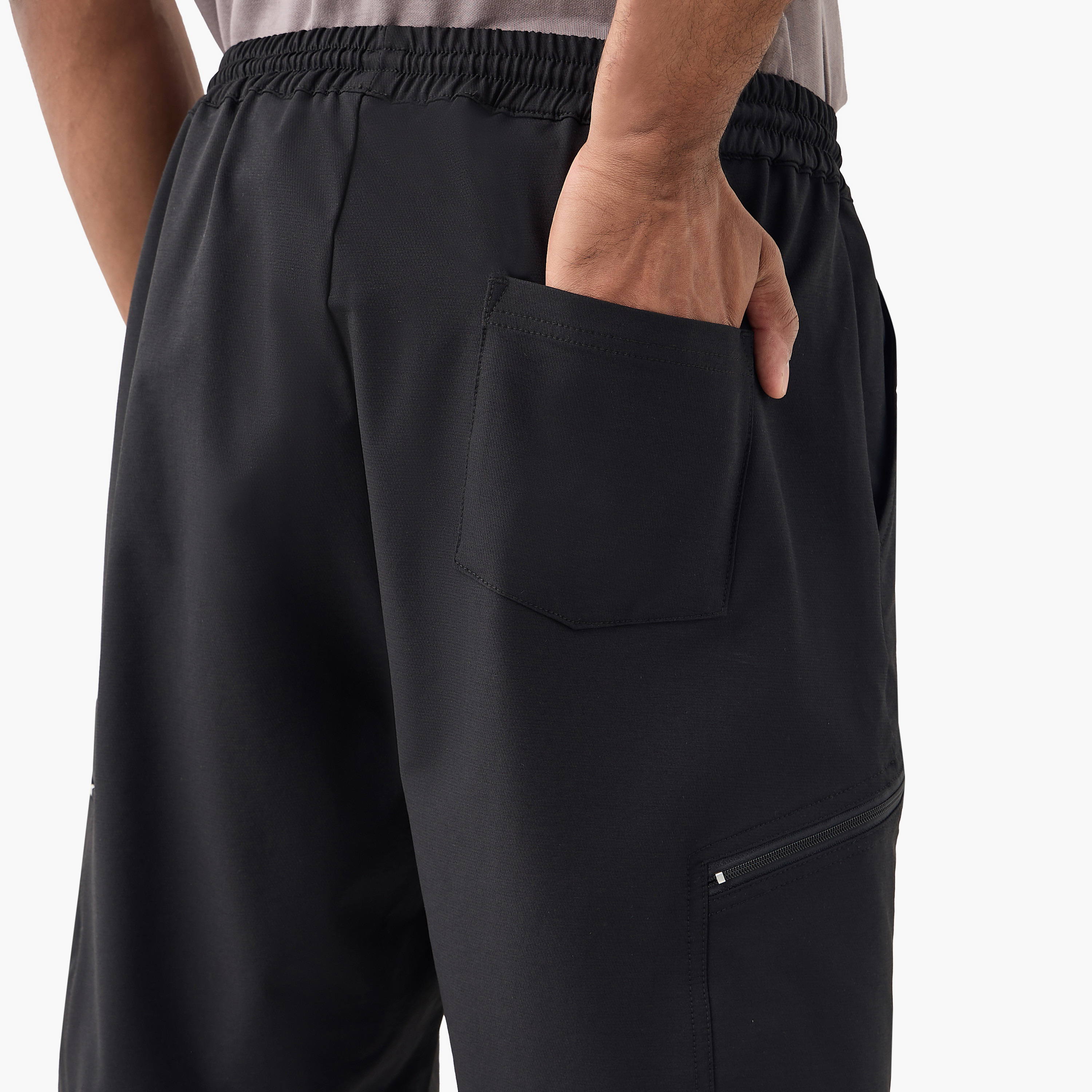 Panelled Flexi Waist Shorts with Pockets-men-clothing-bottoms-shorts-image-4