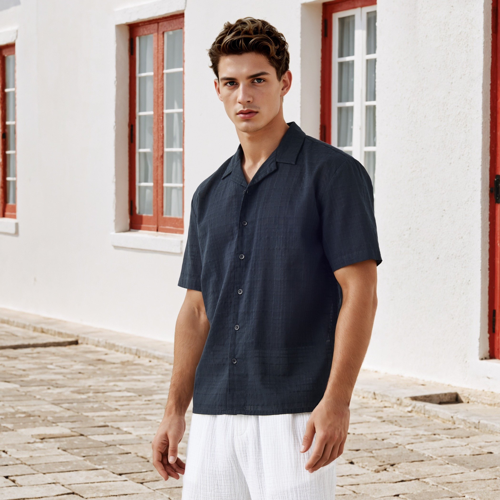 Textured Collared Shirt-men-clothing-shirts-image-1