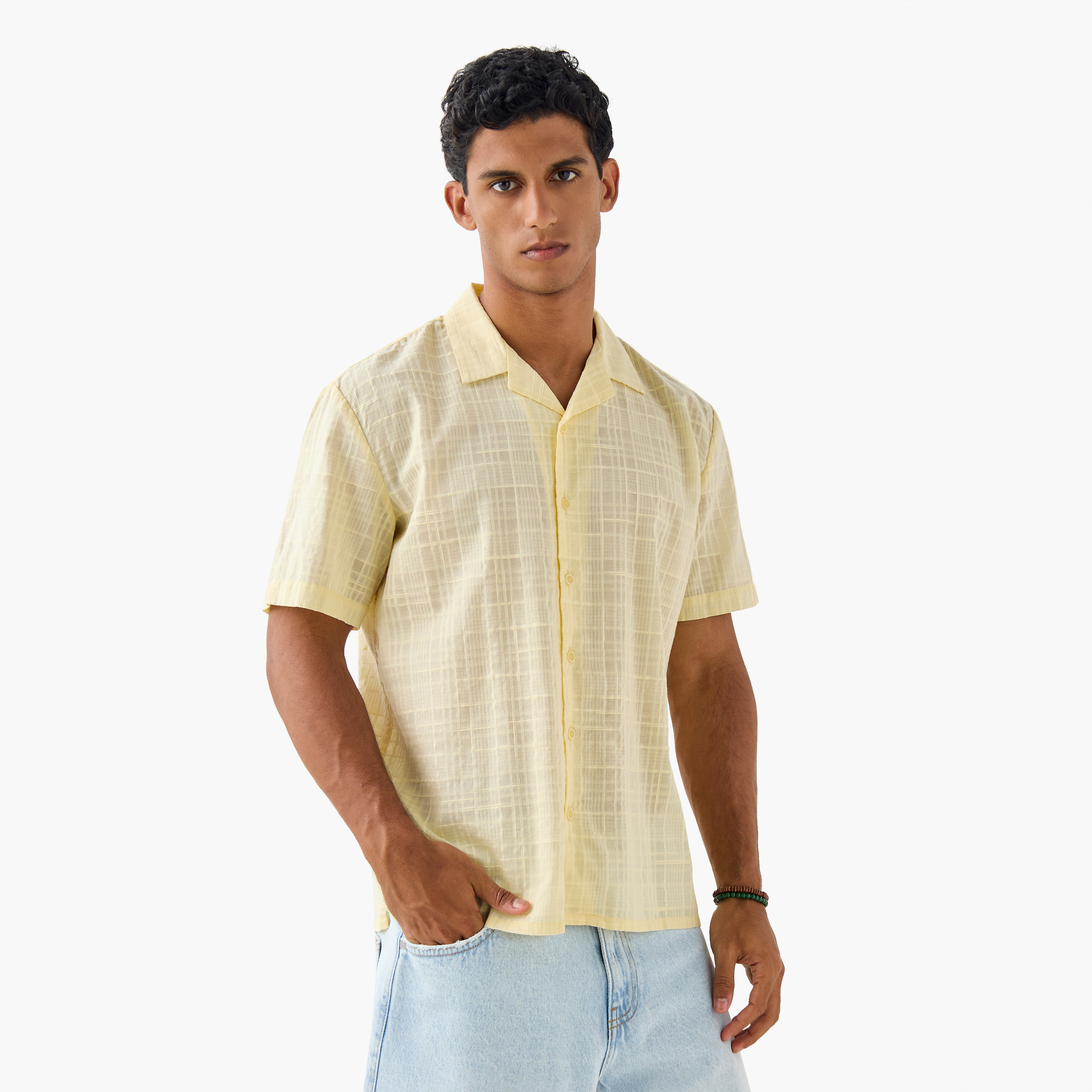 Textured Collared Shirt-men-clothing-shirts-image-1
