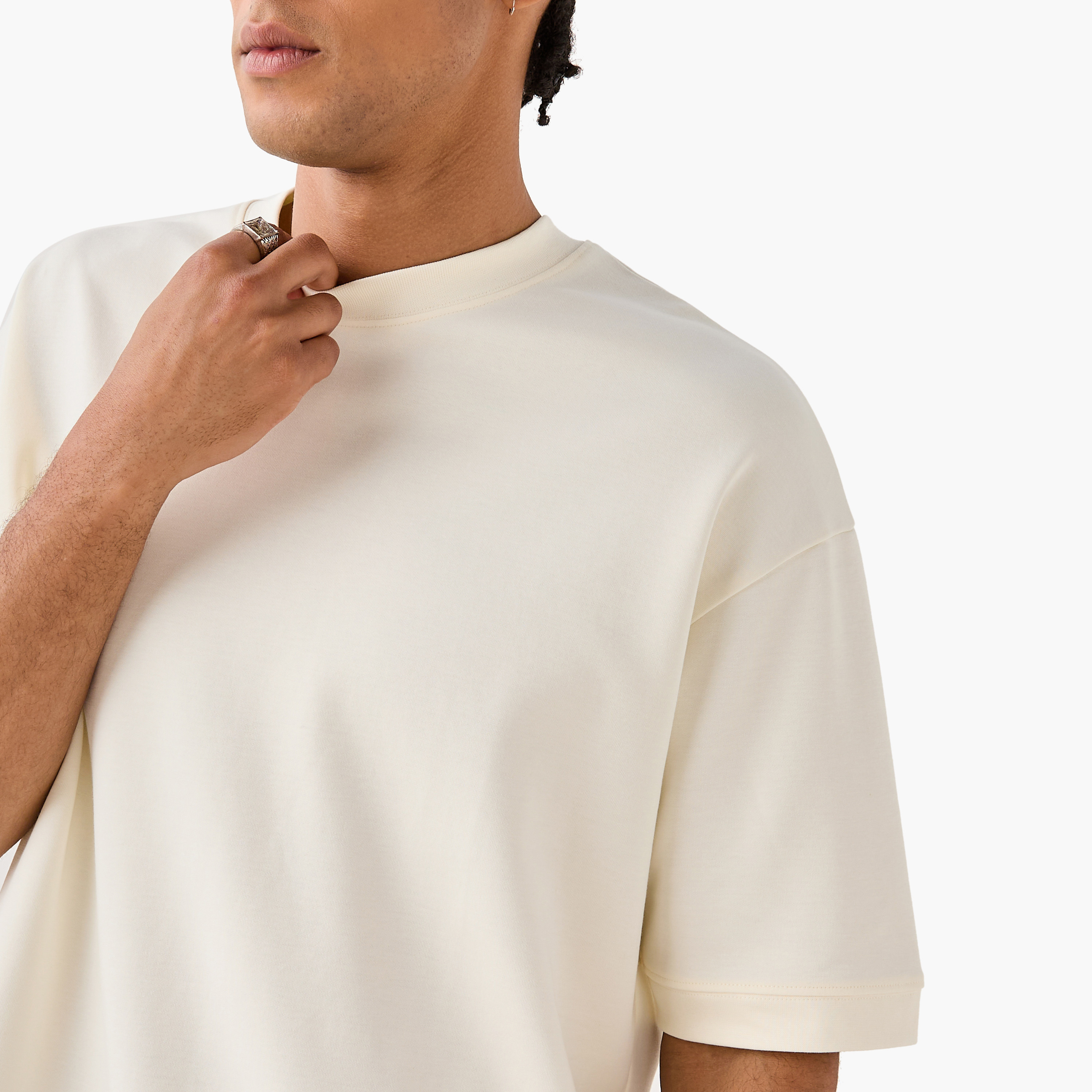 Regular Fit Crew Neck T-shirt with Short Sleeves-men-clothing-tshirtsandpolos-tshirts-image-4