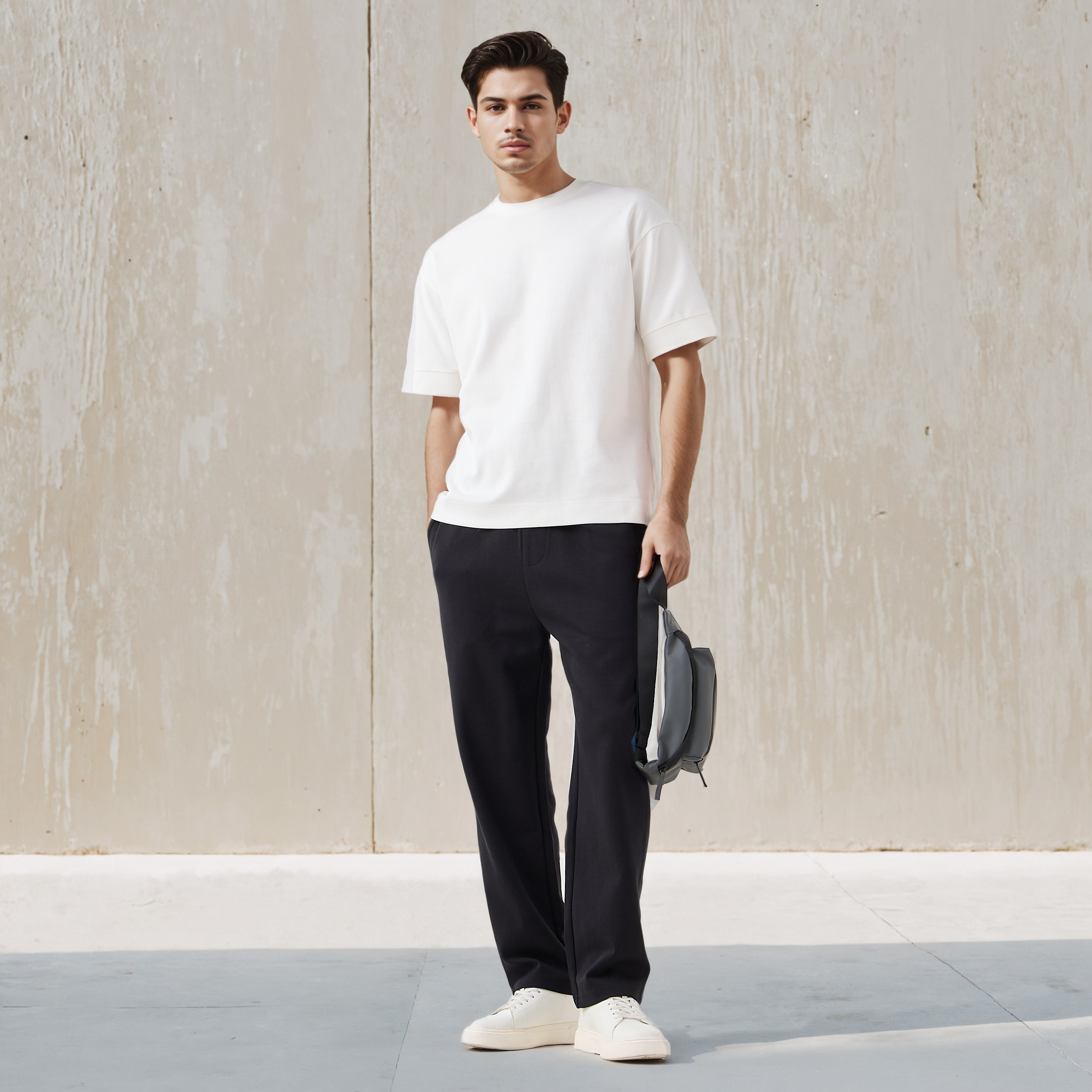بنطال رياضي بقصة عادية وخصر مرن وجيوب-men-clothing-bottoms-joggers-image-7