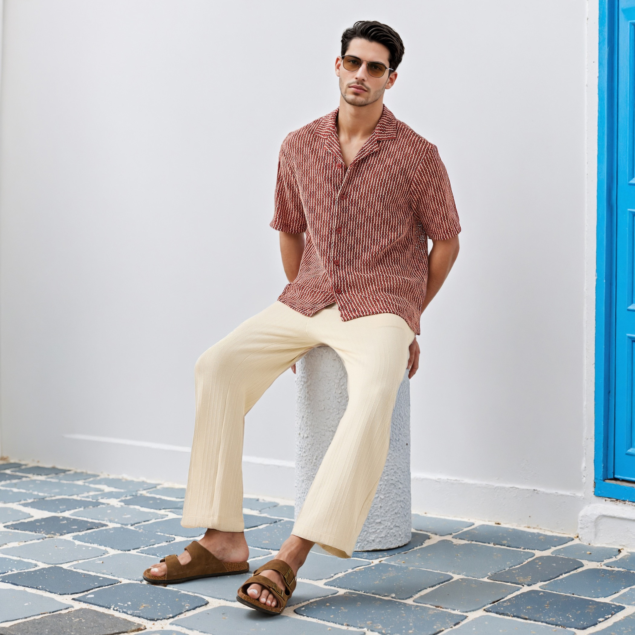قميص بارز الملمس بياقة-men-clothing-shirts-image-2