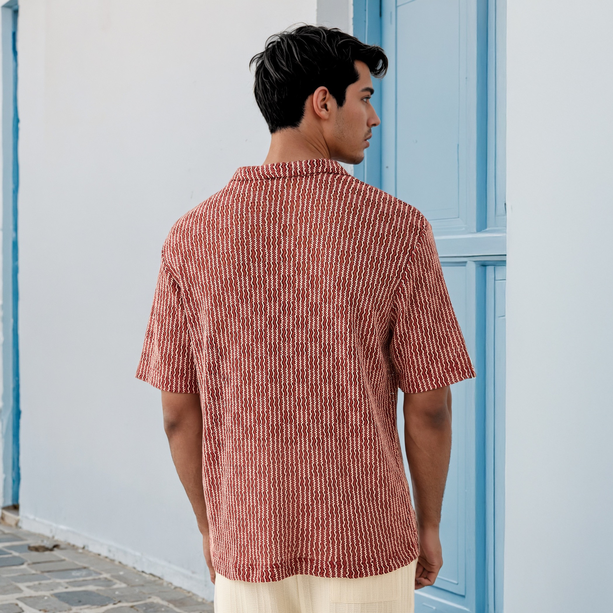 قميص بارز الملمس بياقة-men-clothing-shirts-image-3