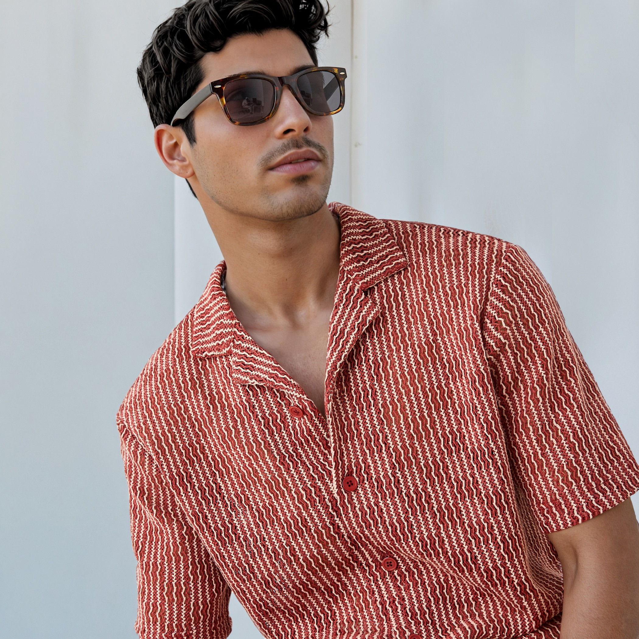 قميص بارز الملمس بياقة-men-clothing-shirts-image-4