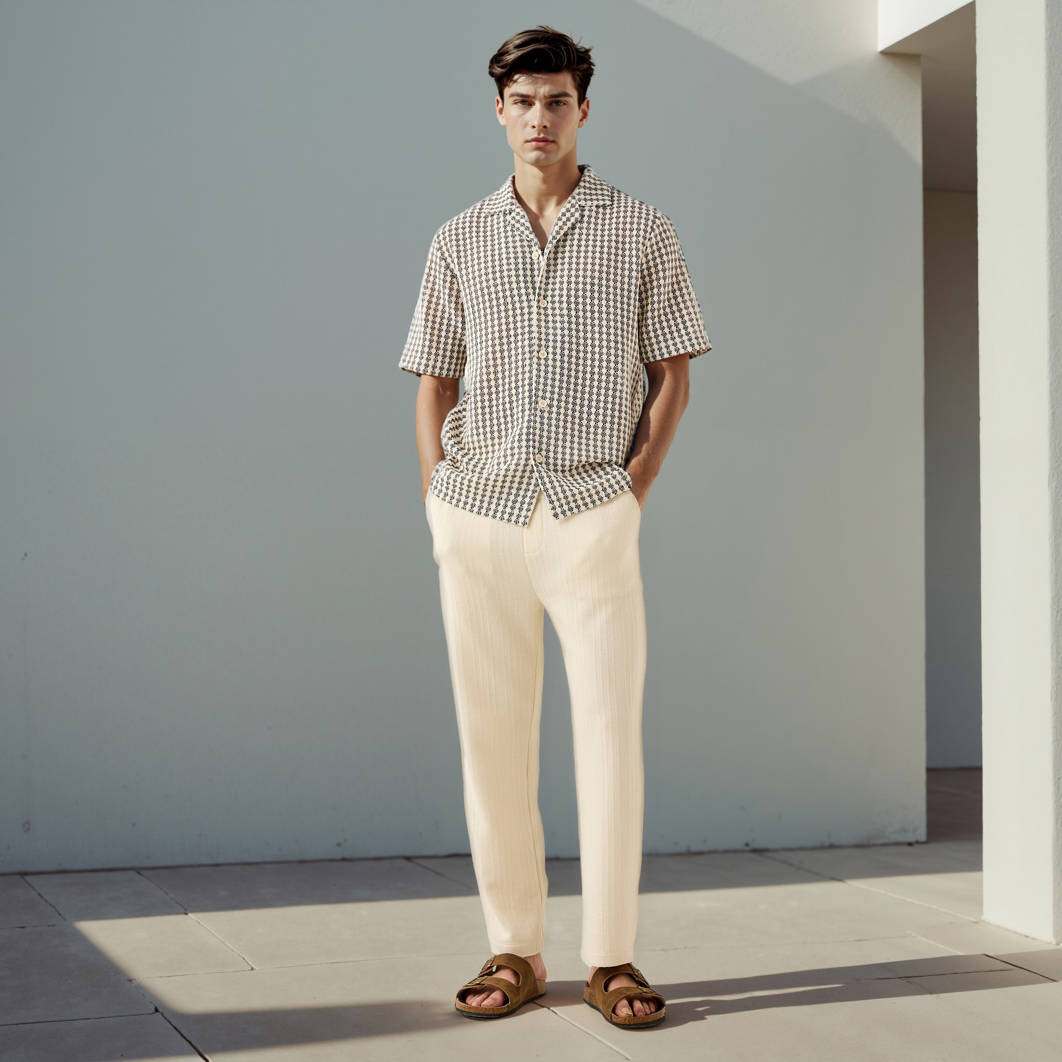 قميص بارز الملمس بياقة-men-clothing-shirts-image-2