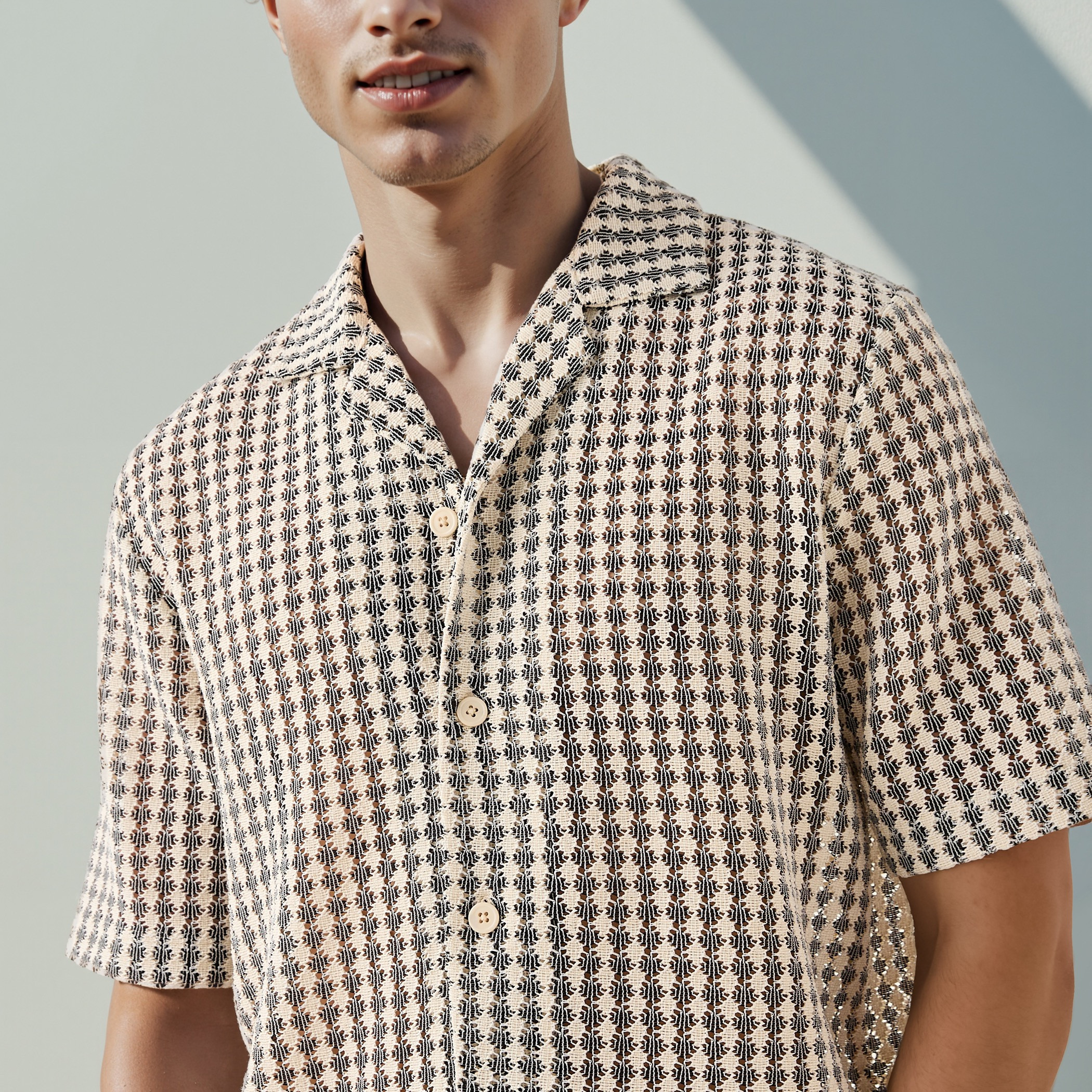 قميص بارز الملمس بياقة-men-clothing-shirts-image-4