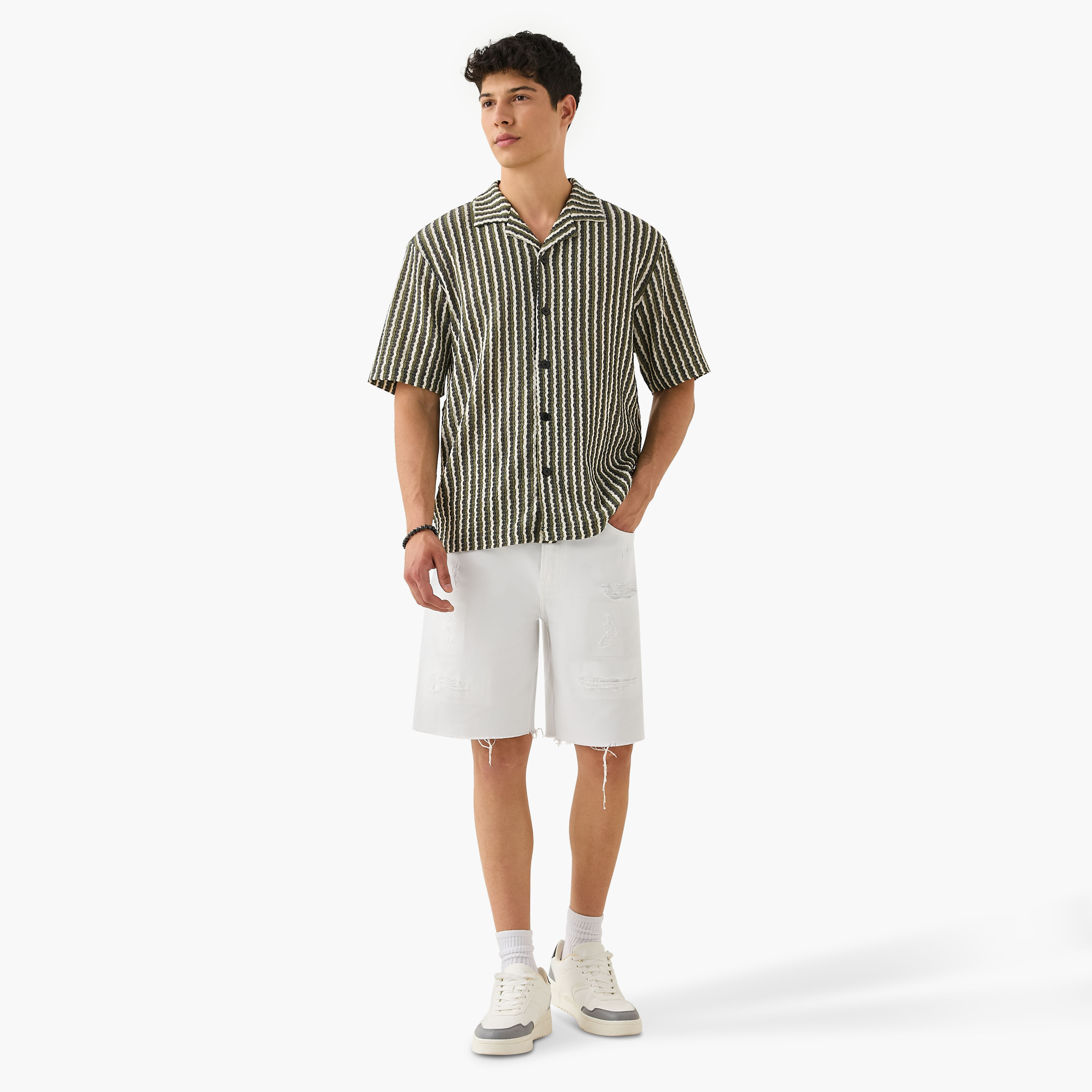 قميص بارز الملمس بياقة-men-clothing-shirts-image-2
