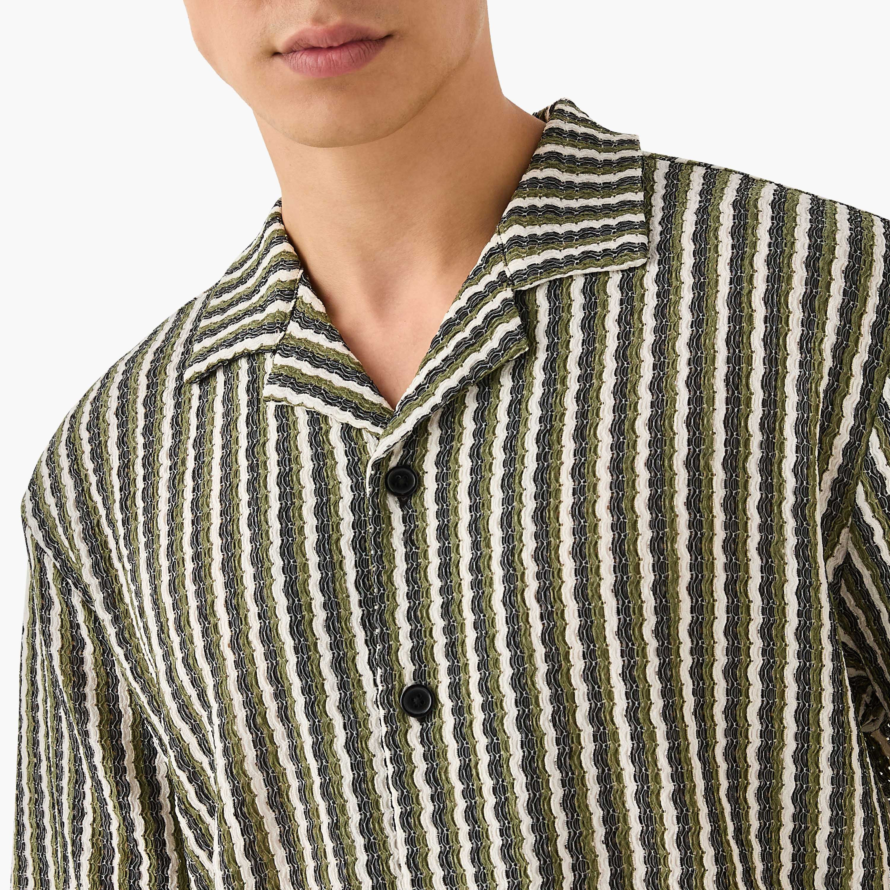 قميص بارز الملمس بياقة-men-clothing-shirts-image-4