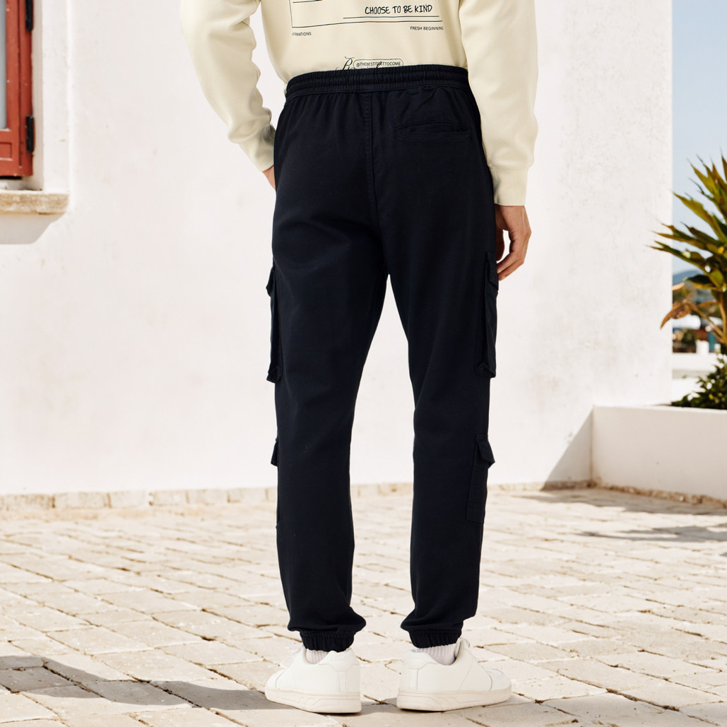 Regular Fit Cargo Flexi Waist Trousers-men-clothing-bottoms-joggers-image-3