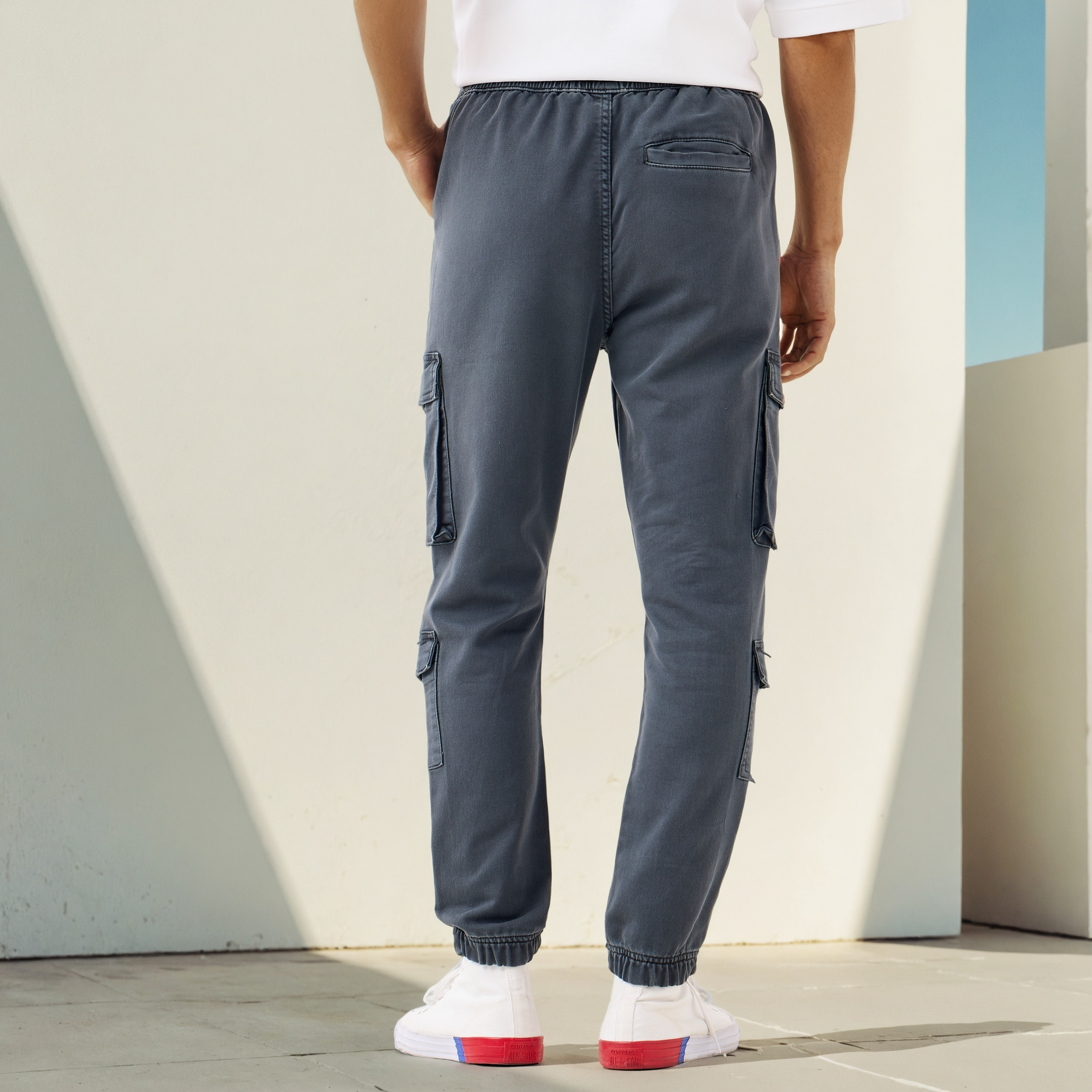 Regular Fit Cargo Flexi Waist Trousers-men-clothing-bottoms-joggers-image-3