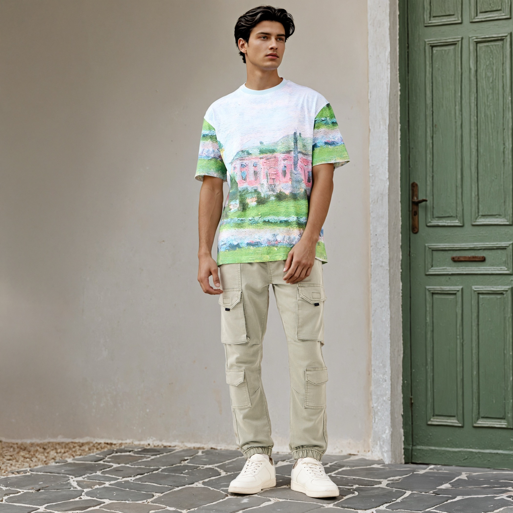 بنطلون كارجو بقصّة عادية وخصر مطاطي-men-clothing-bottoms-joggers-image-7