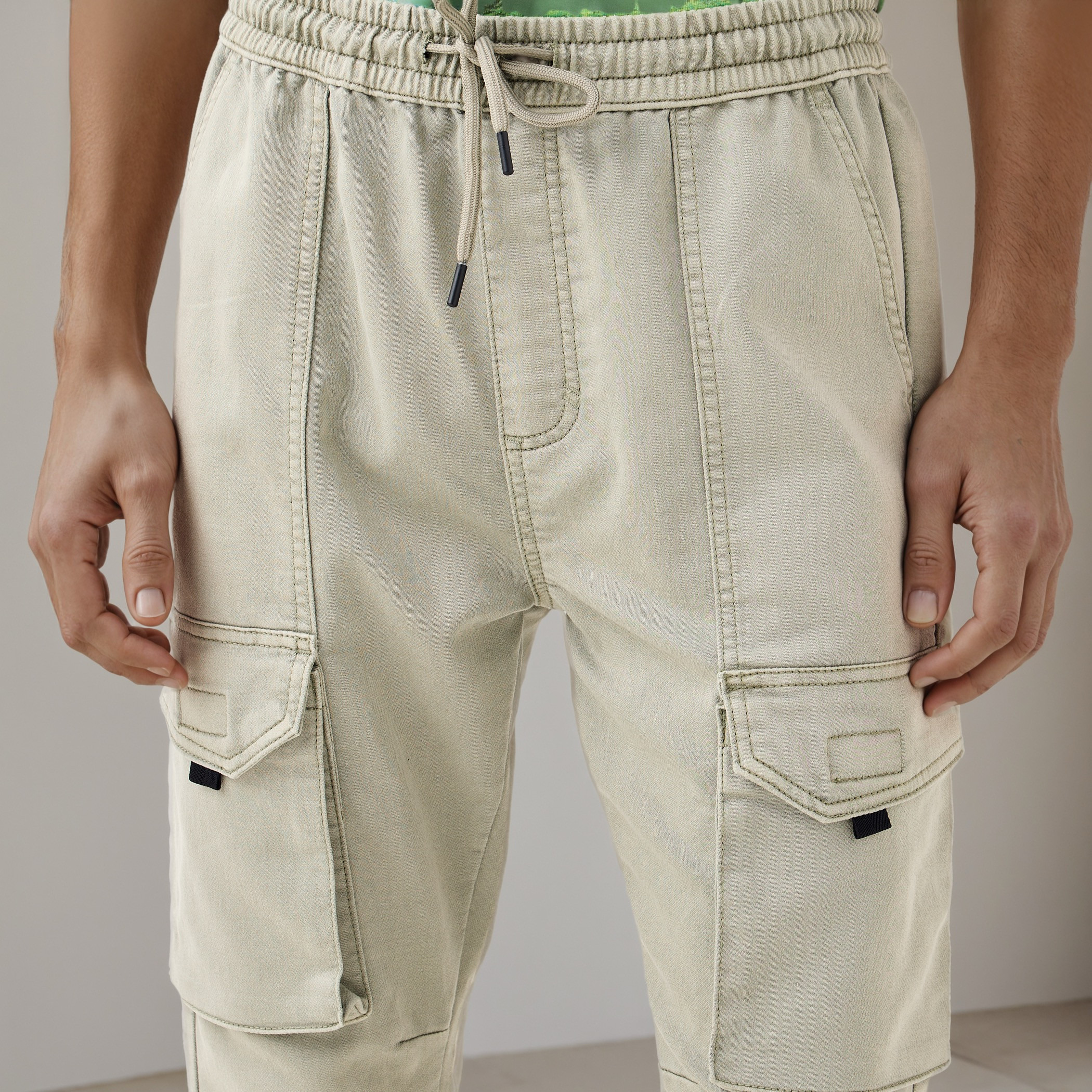 Regular Fit Cargo Flexi Waist Trousers-men-clothing-bottoms-joggers-image-4