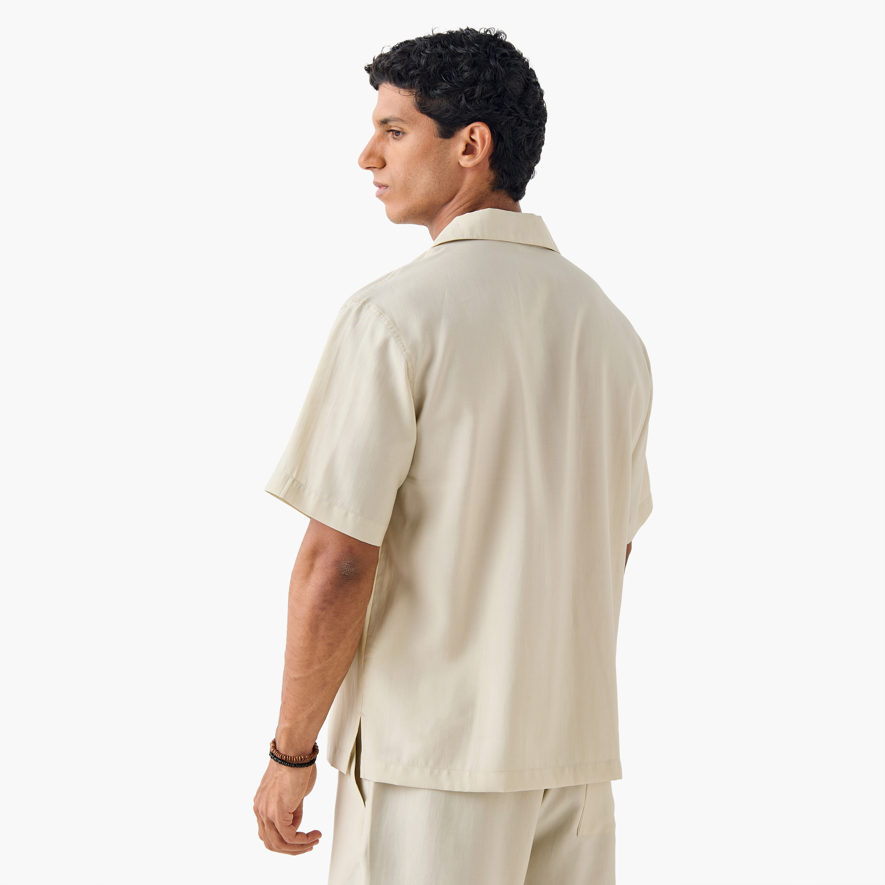 Relaxed Fit Camp Collar Shirt with Short Sleeves-men-clothing-shirts-image-3