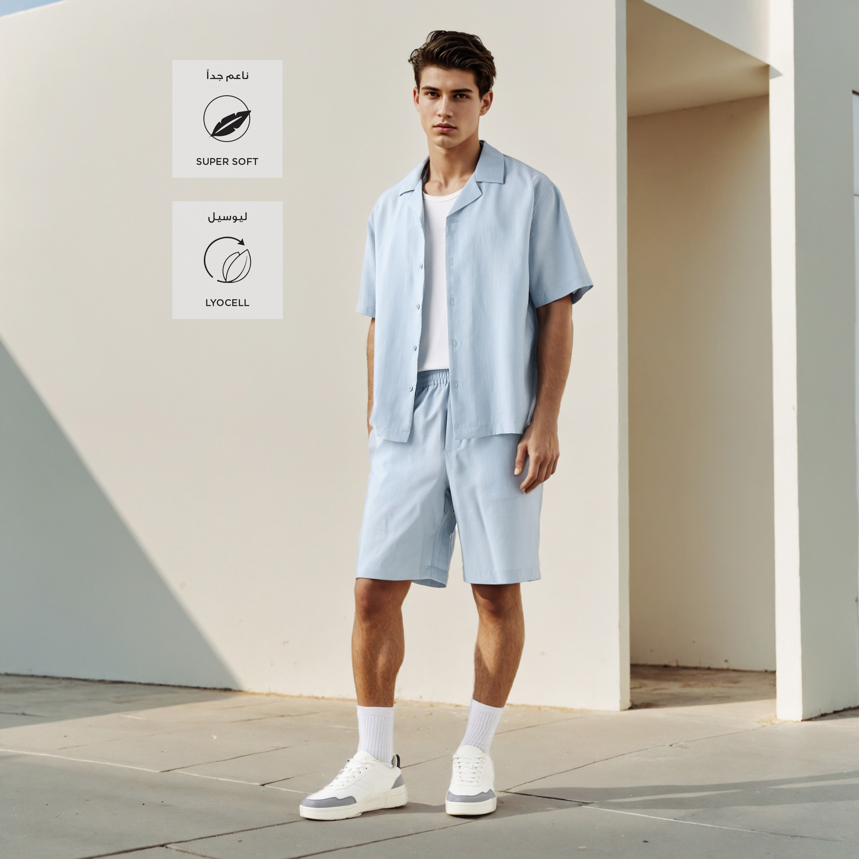 Regular Fit Flexi Waist Shorts with Pocket-men-clothing-bottoms-shorts-image-2