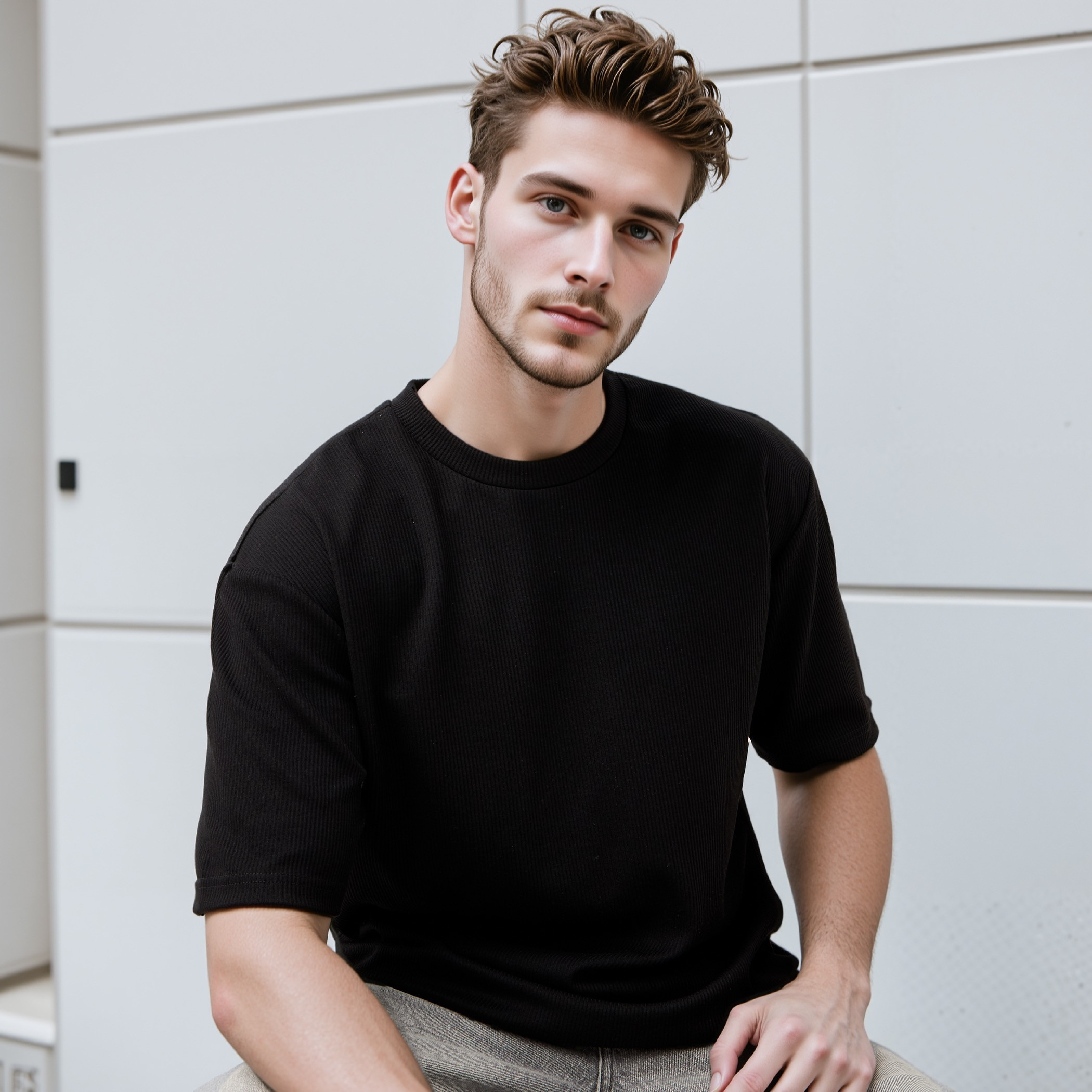 Ribbed T-shirt-men-clothing-tshirtsandpolos-tshirts-image-1