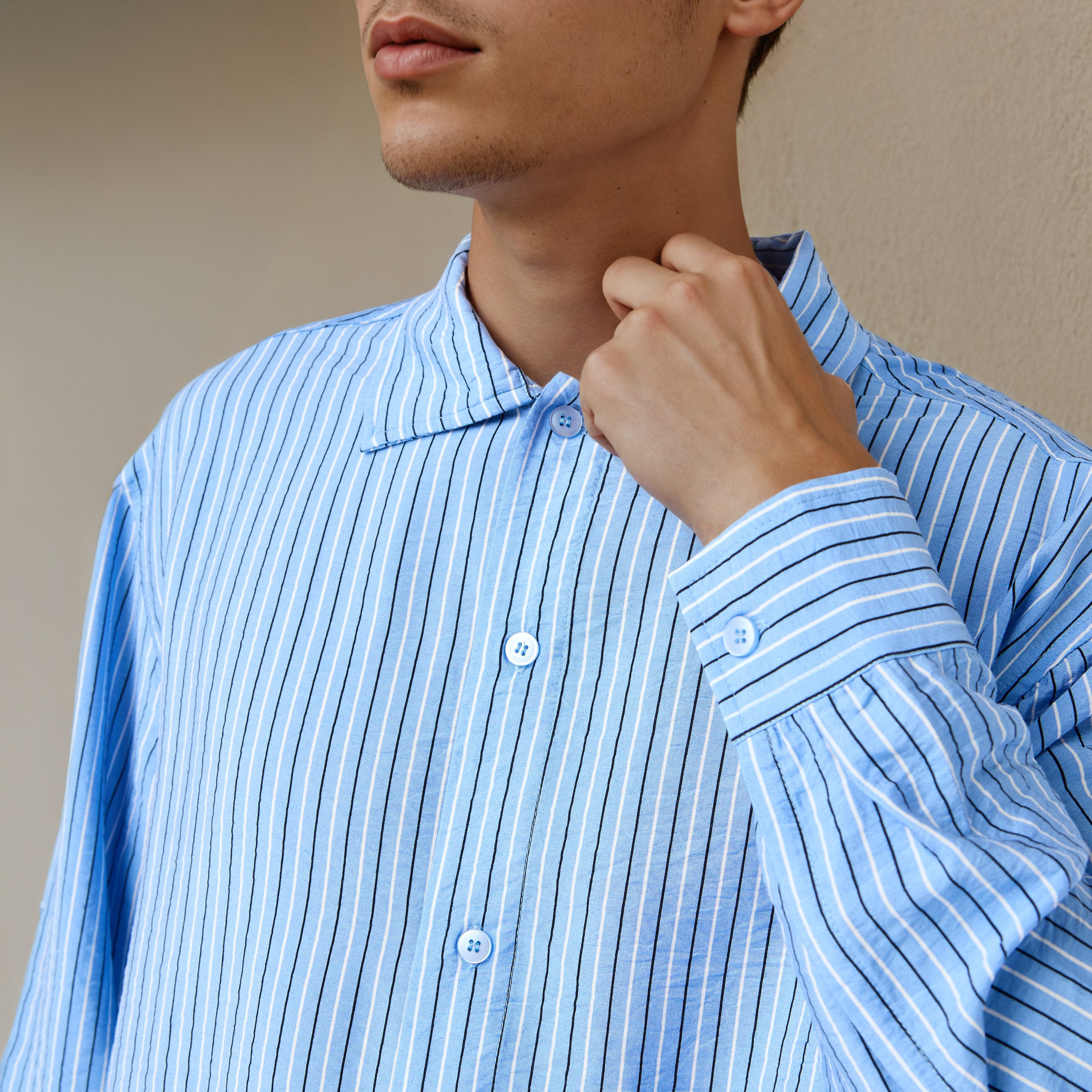 Relaxed Fit Striped Collared Shirt-men-clothing-shirts-image-4