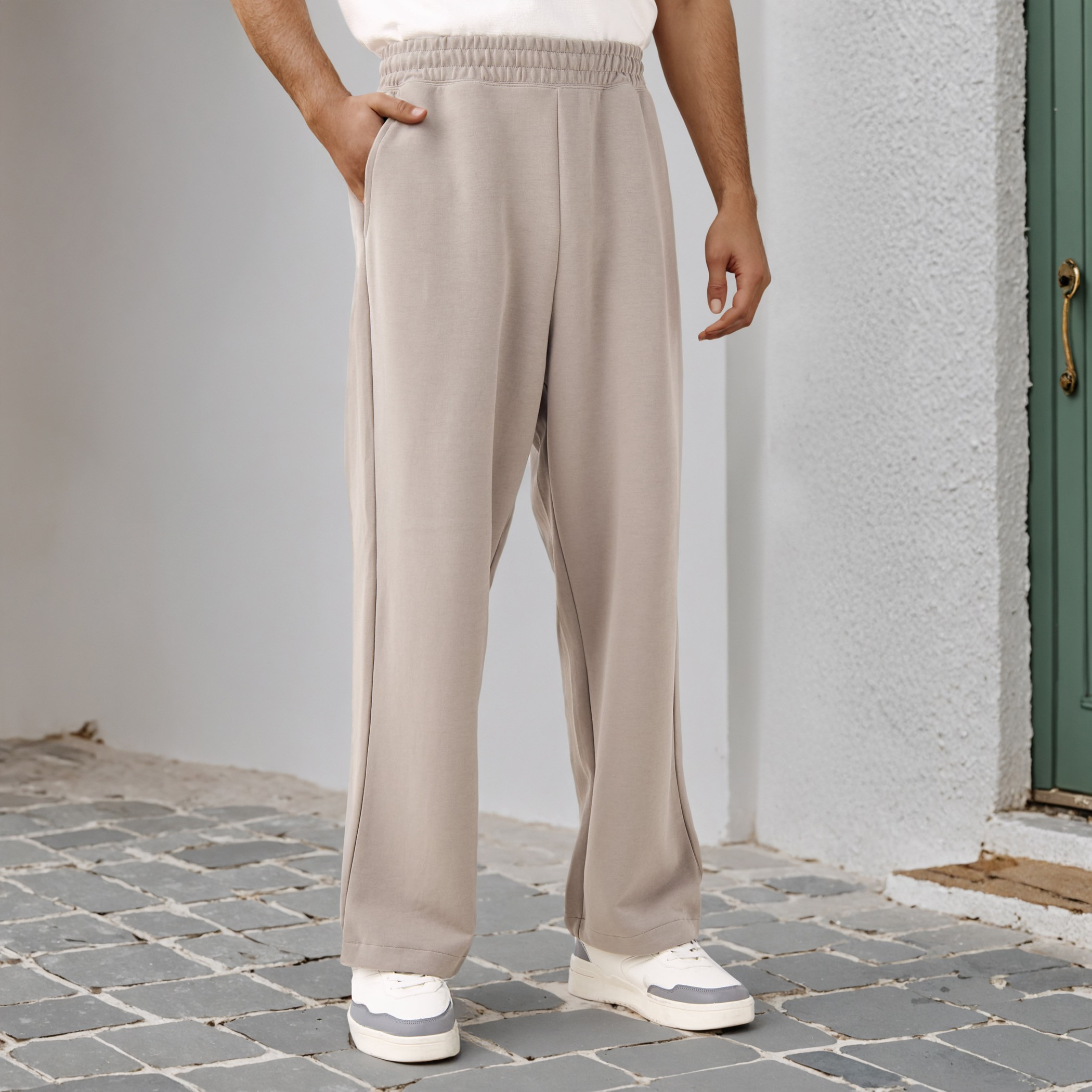 Bonded Knit Flexi Waist Joggers with Pockets-men-clothing-bottoms-joggers-image-1