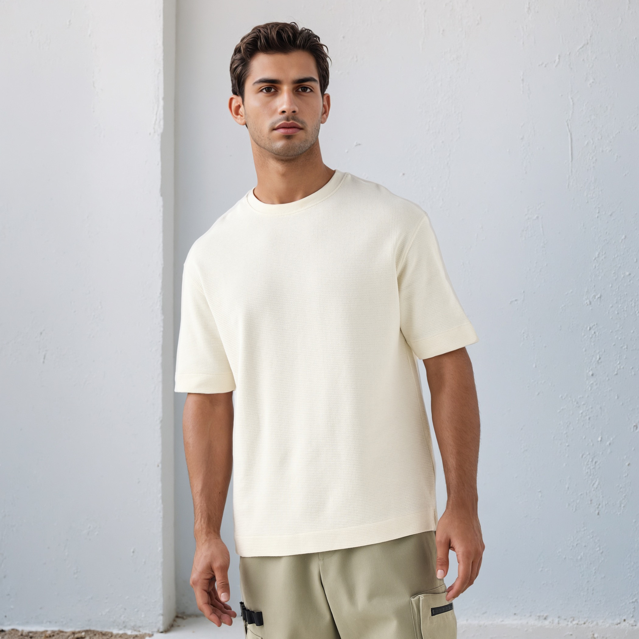 تيشيرت بنمط وافل بارز الملمس-men-clothing-tshirtsandpolos-tshirts-image-1