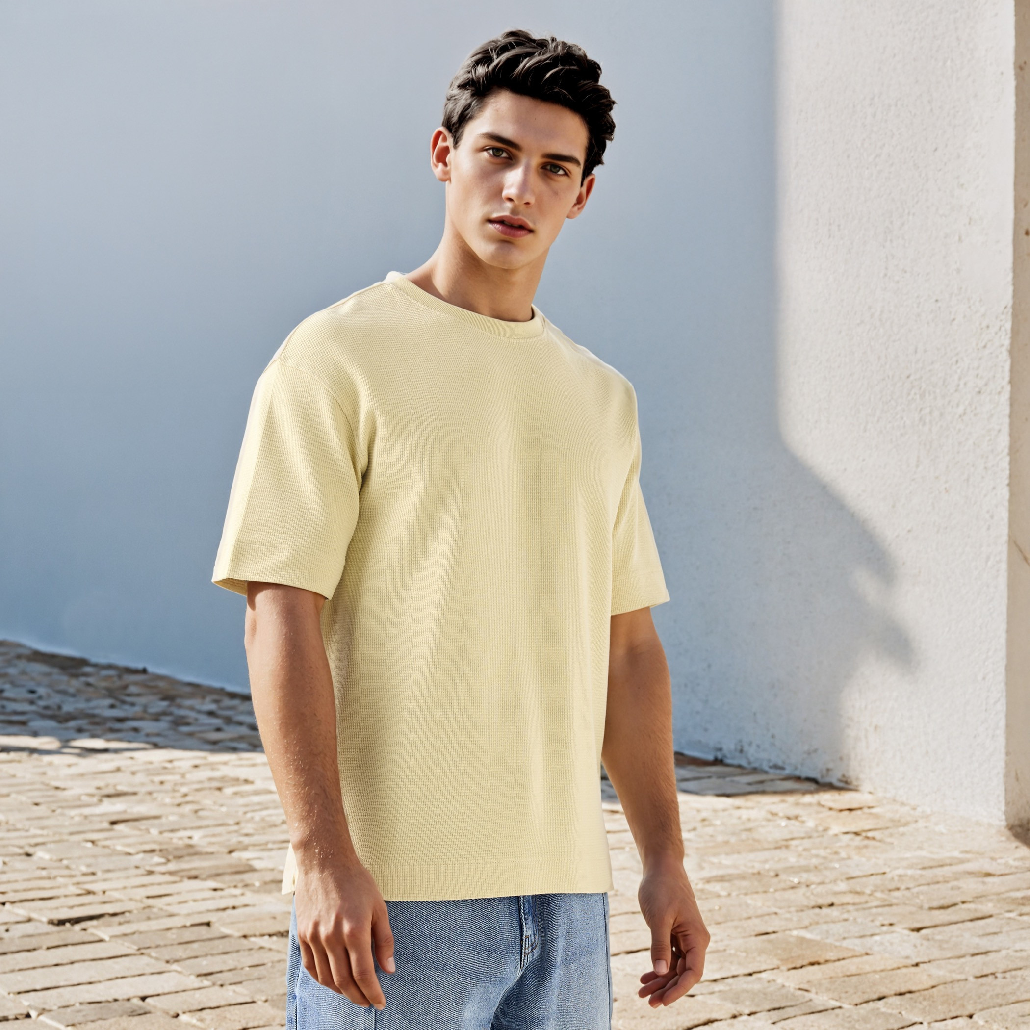 تيشيرت بملمس وافل بارز-men-clothing-tshirtsandpolos-tshirts-image-1