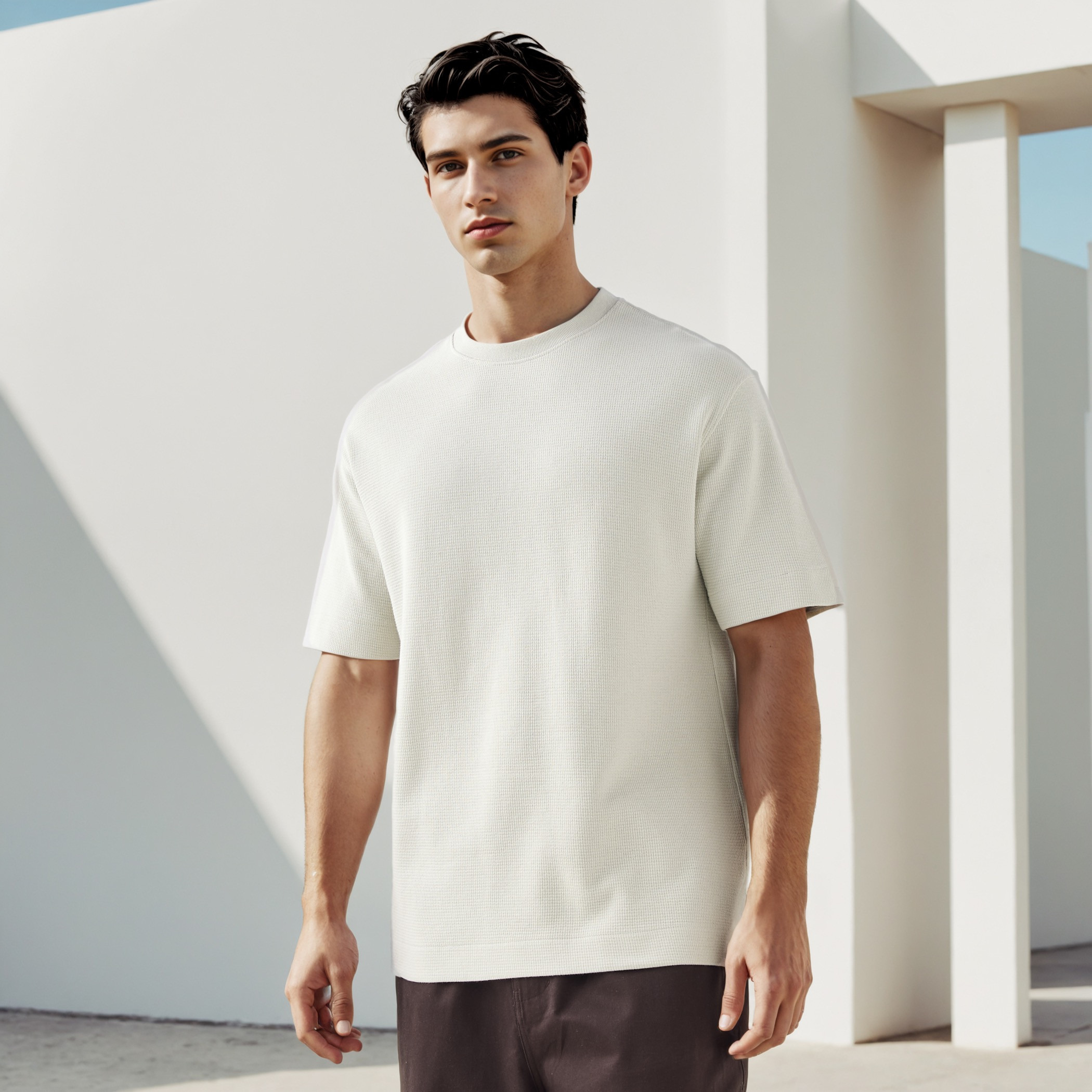 تيشيرت بملمس وافل بارز-men-clothing-tshirtsandpolos-tshirts-image-1