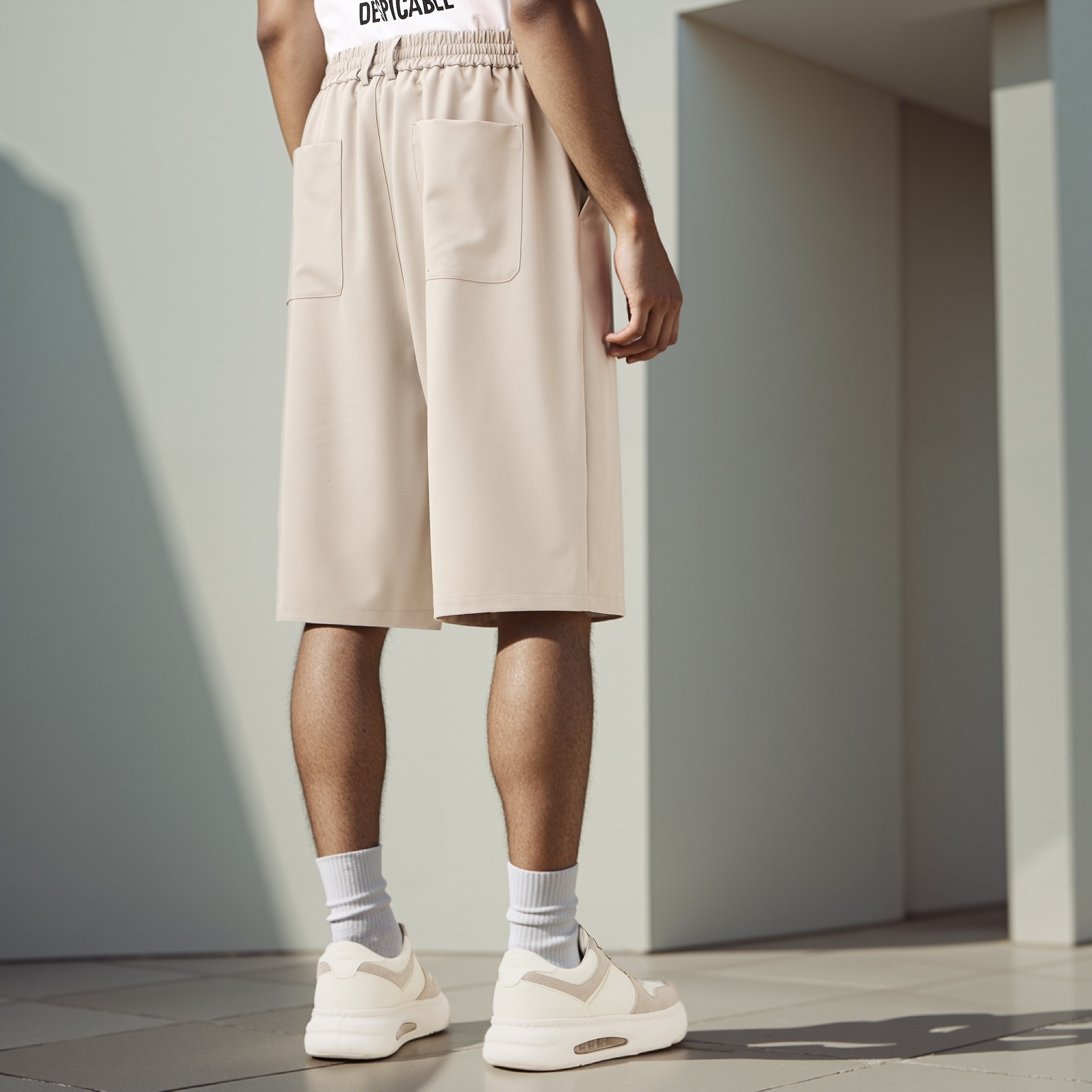Regular Fit Shorts with Button Closure and Pockets-men-clothing-bottoms-shorts-image-3