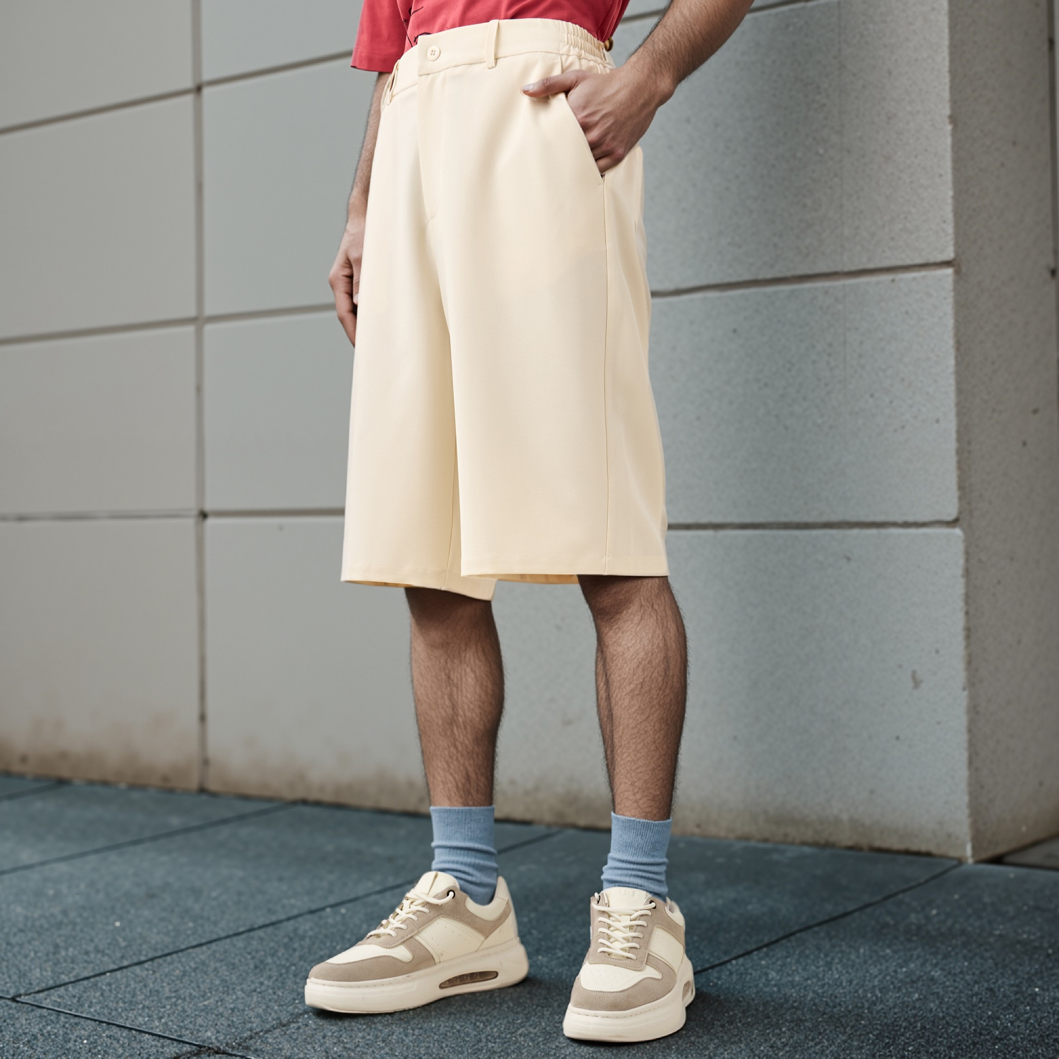 شورت بقصة مريحة وأزرار إغلاق وجيوب-men-clothing-bottoms-shorts-image-1