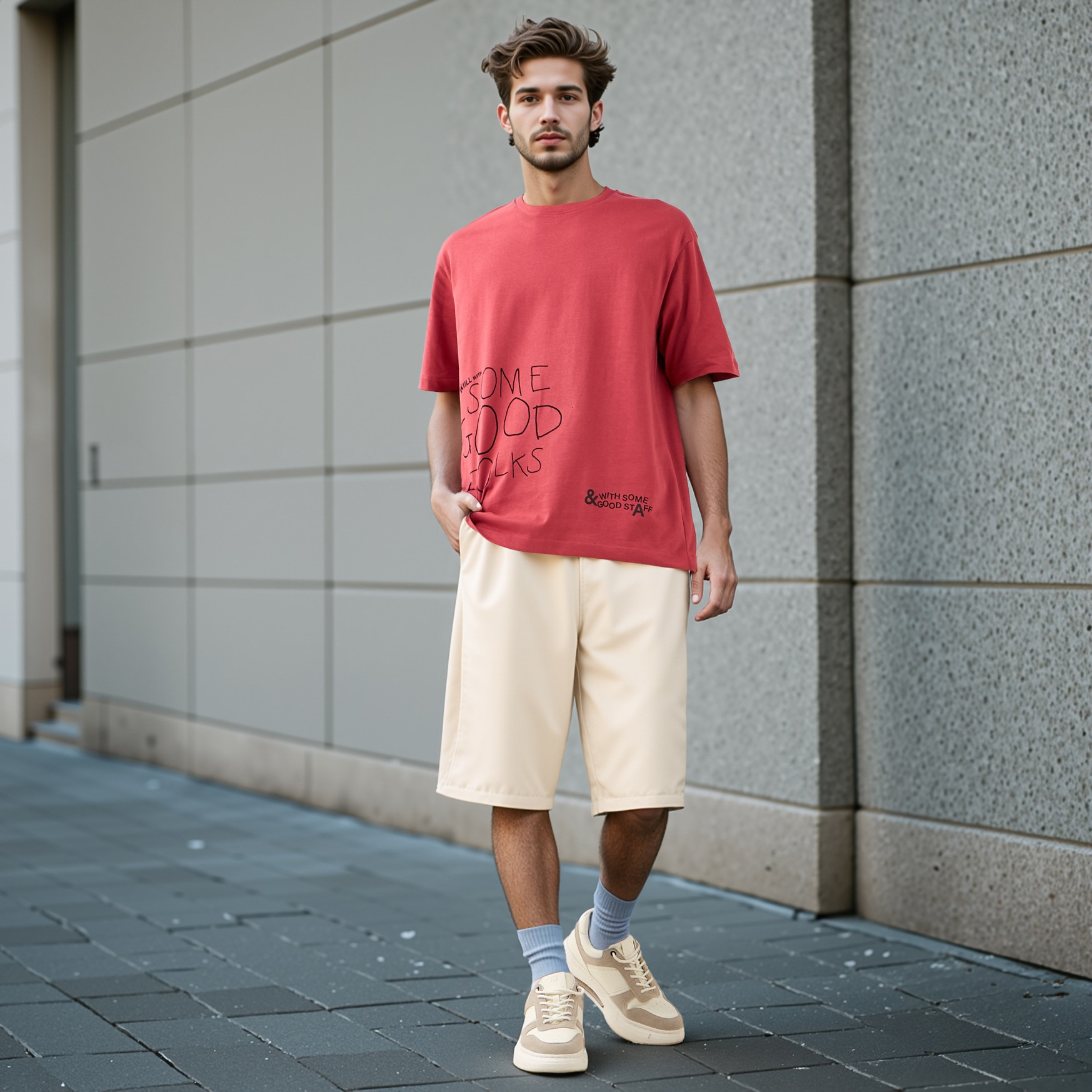 شورت بقصة مريحة وأزرار إغلاق وجيوب-men-clothing-bottoms-shorts-image-2