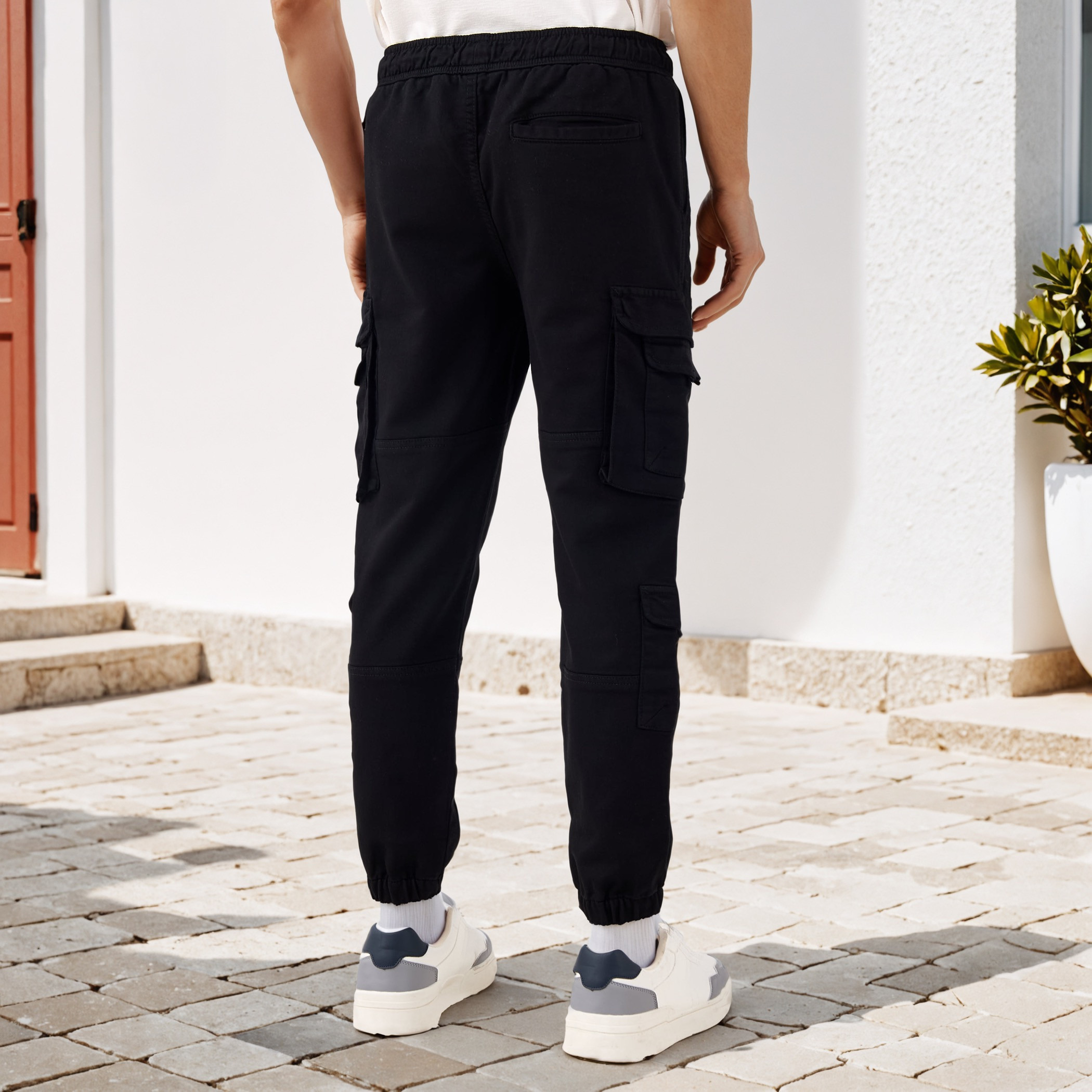Flexi Waist Cargo Joggers with Pockets-men-clothing-bottoms-joggers-image-3