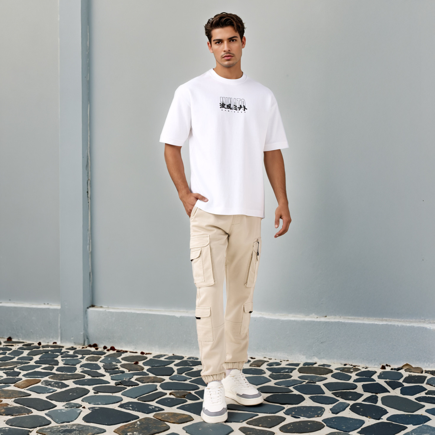 Flexi Waist Cargo Joggers with Pockets-men-clothing-bottoms-joggers-image-2
