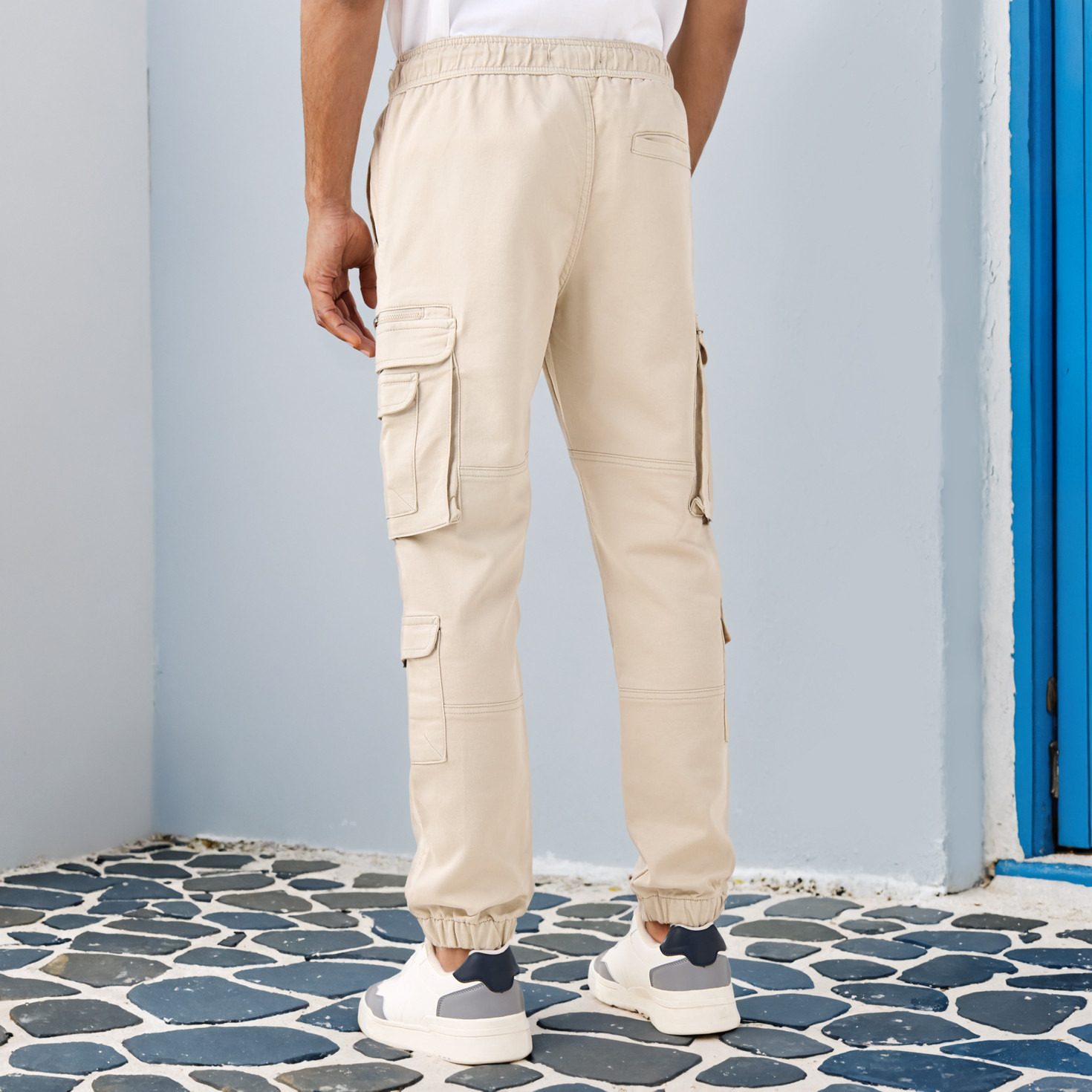 Flexi Waist Cargo Joggers with Pockets-men-clothing-bottoms-joggers-image-3