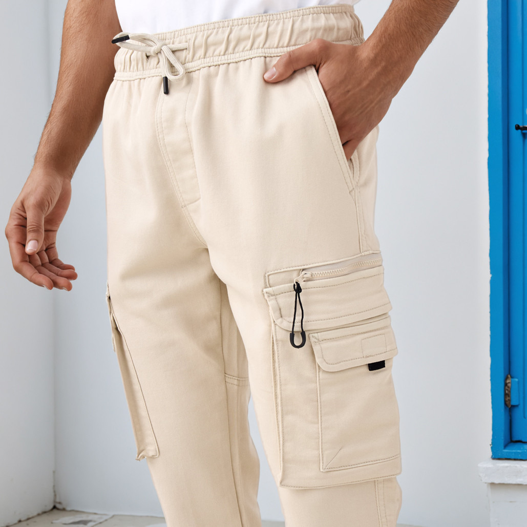 Flexi Waist Cargo Joggers with Pockets-men-clothing-bottoms-joggers-image-4