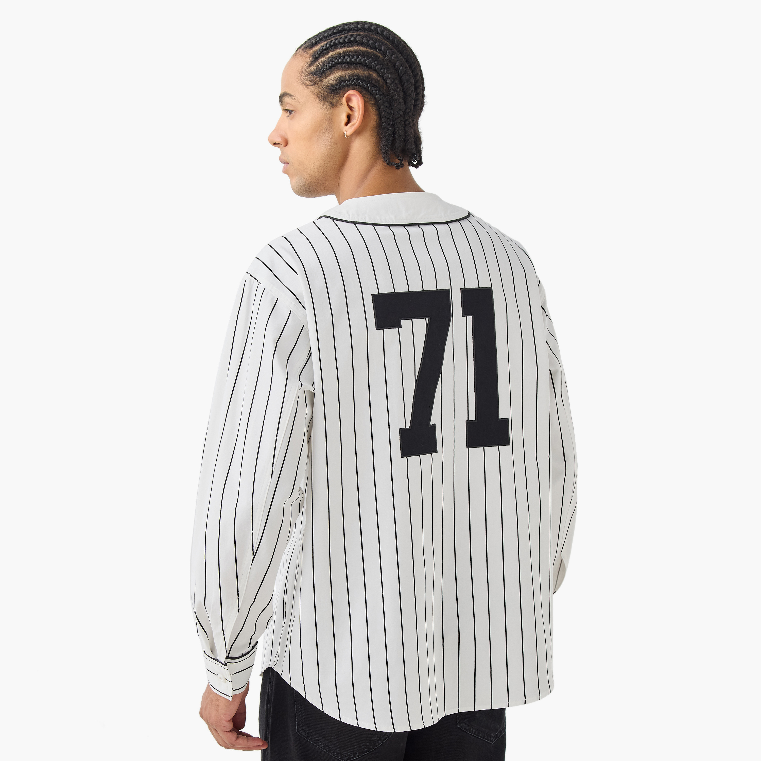قميص بيسبول مخطط مع جيب من ستارتر-men-clothing-shirts-image-3