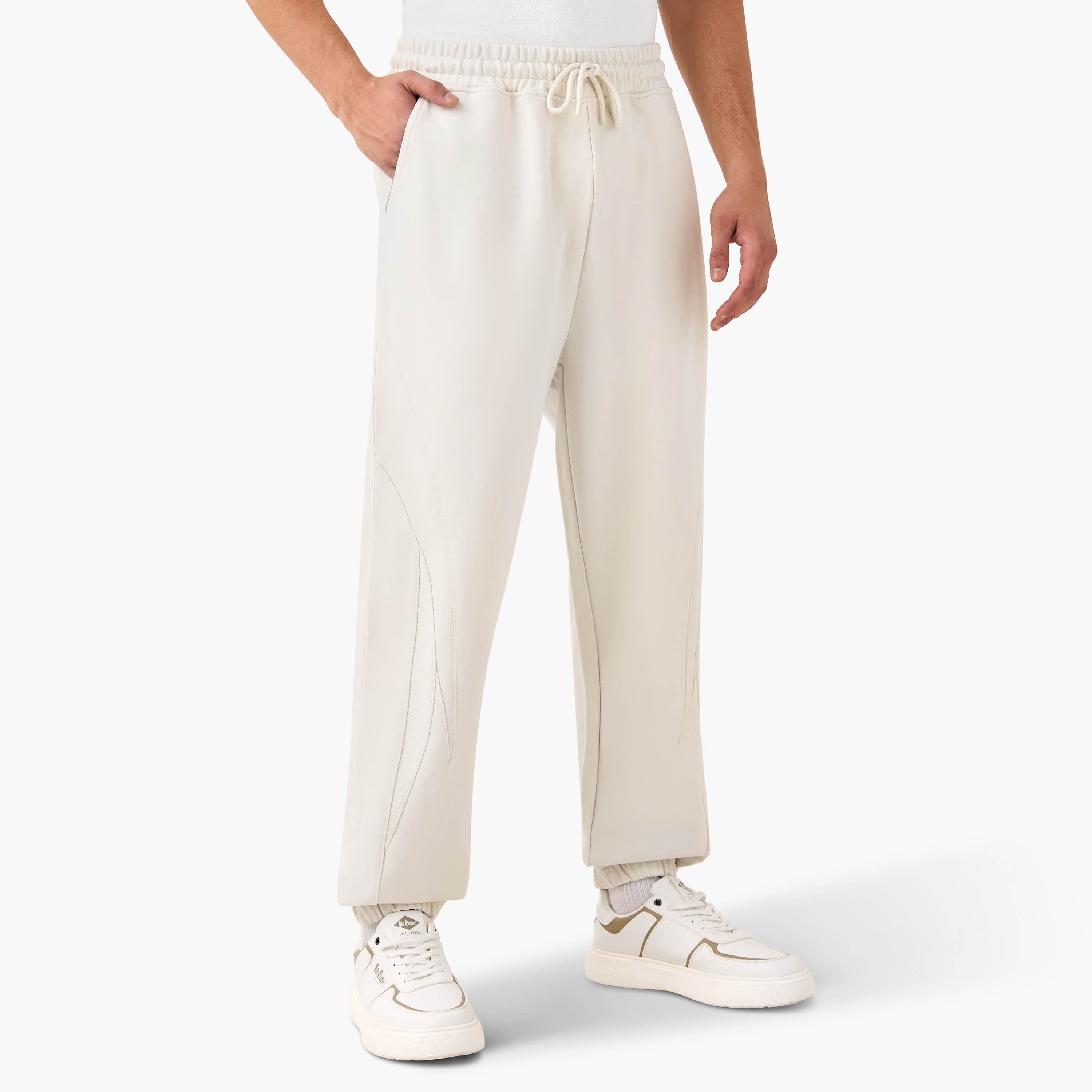 Cut and Sew Detail Flexi Waist Joggers -men-clothing-bottoms-joggers-image-1
