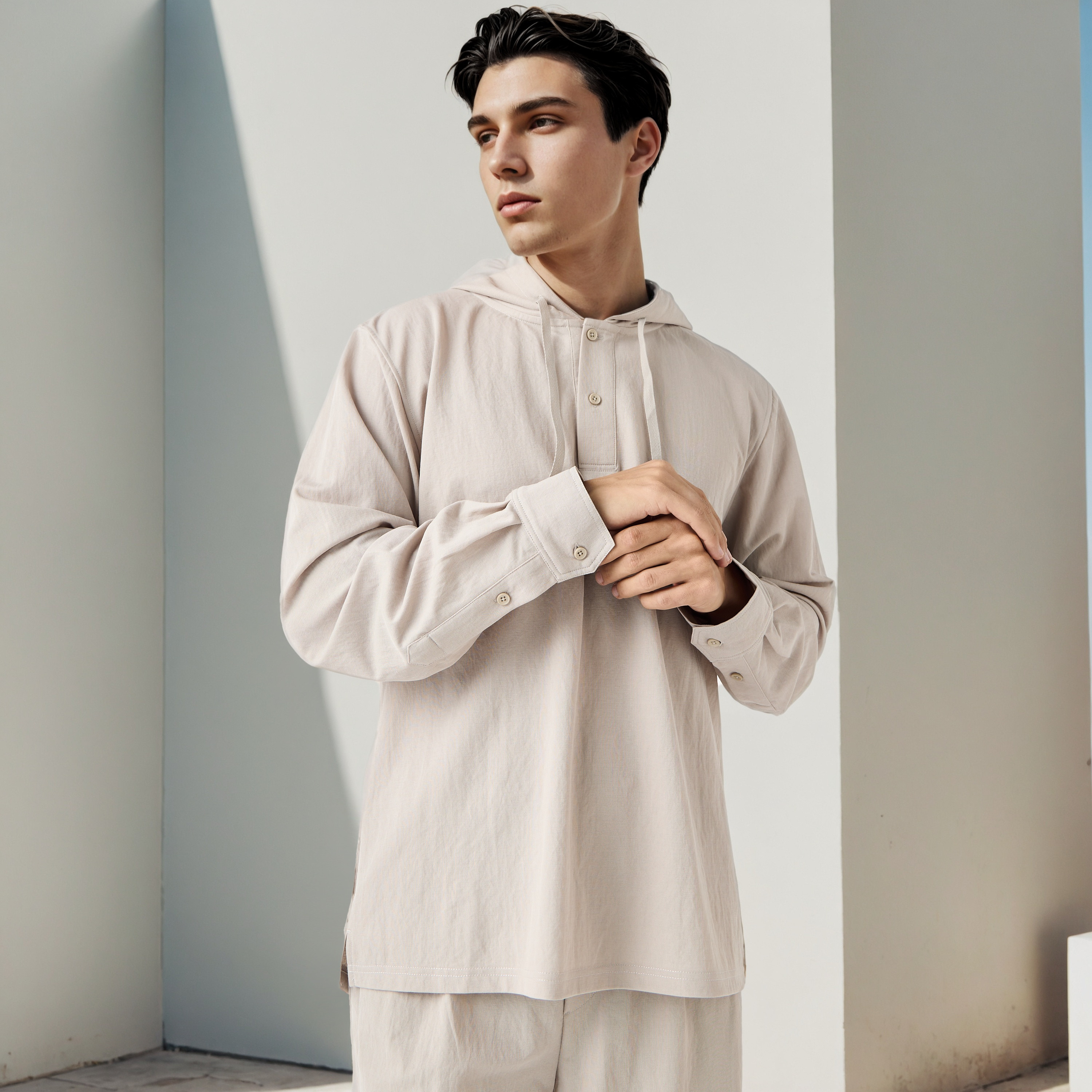 Oversized Linen Hooded Interlock Sweatshirt-men-winterwear-hoodiesandsweatshirts-image-1