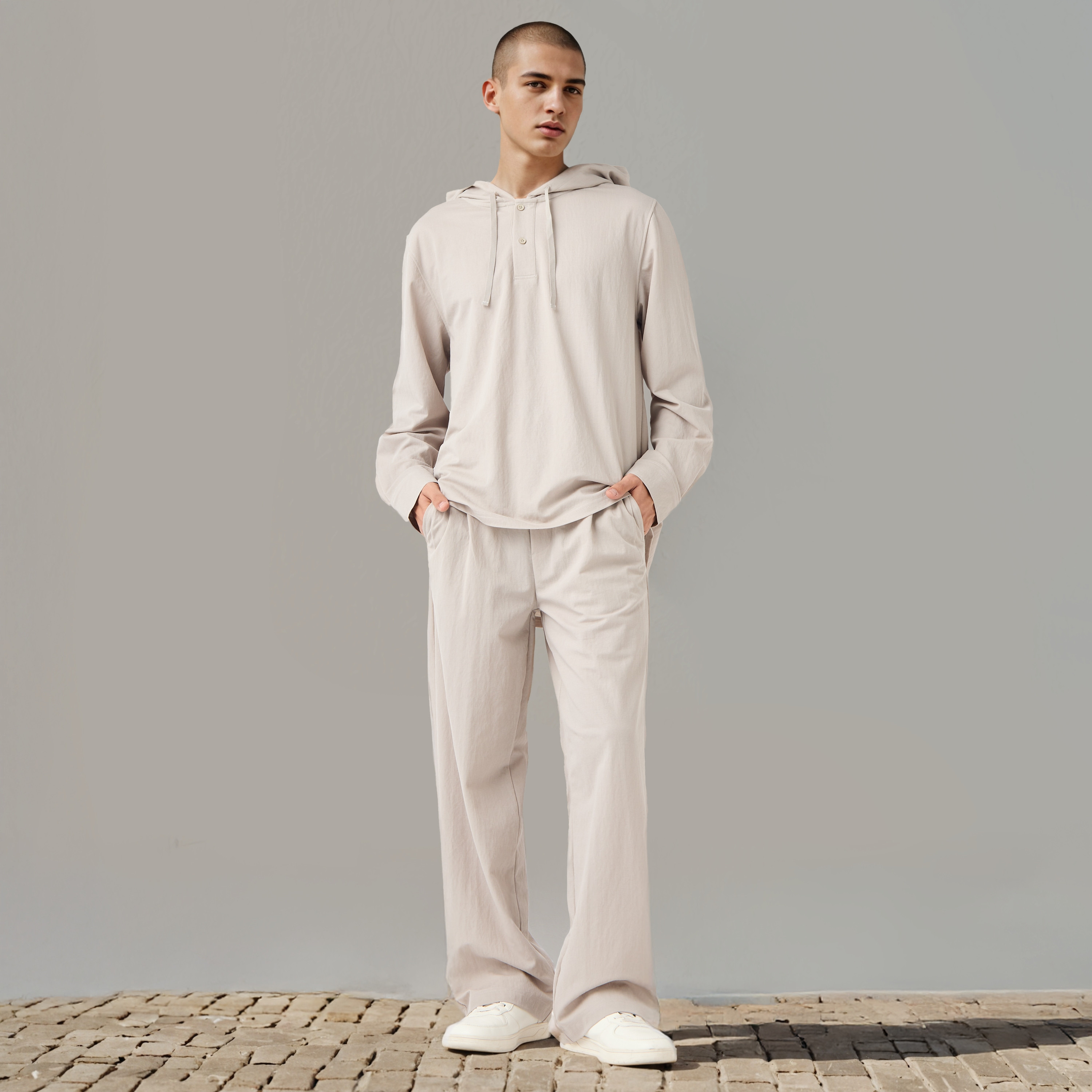 Regular Fit Drawstring Closure Pants-men-clothing-bottoms-joggers-image-2