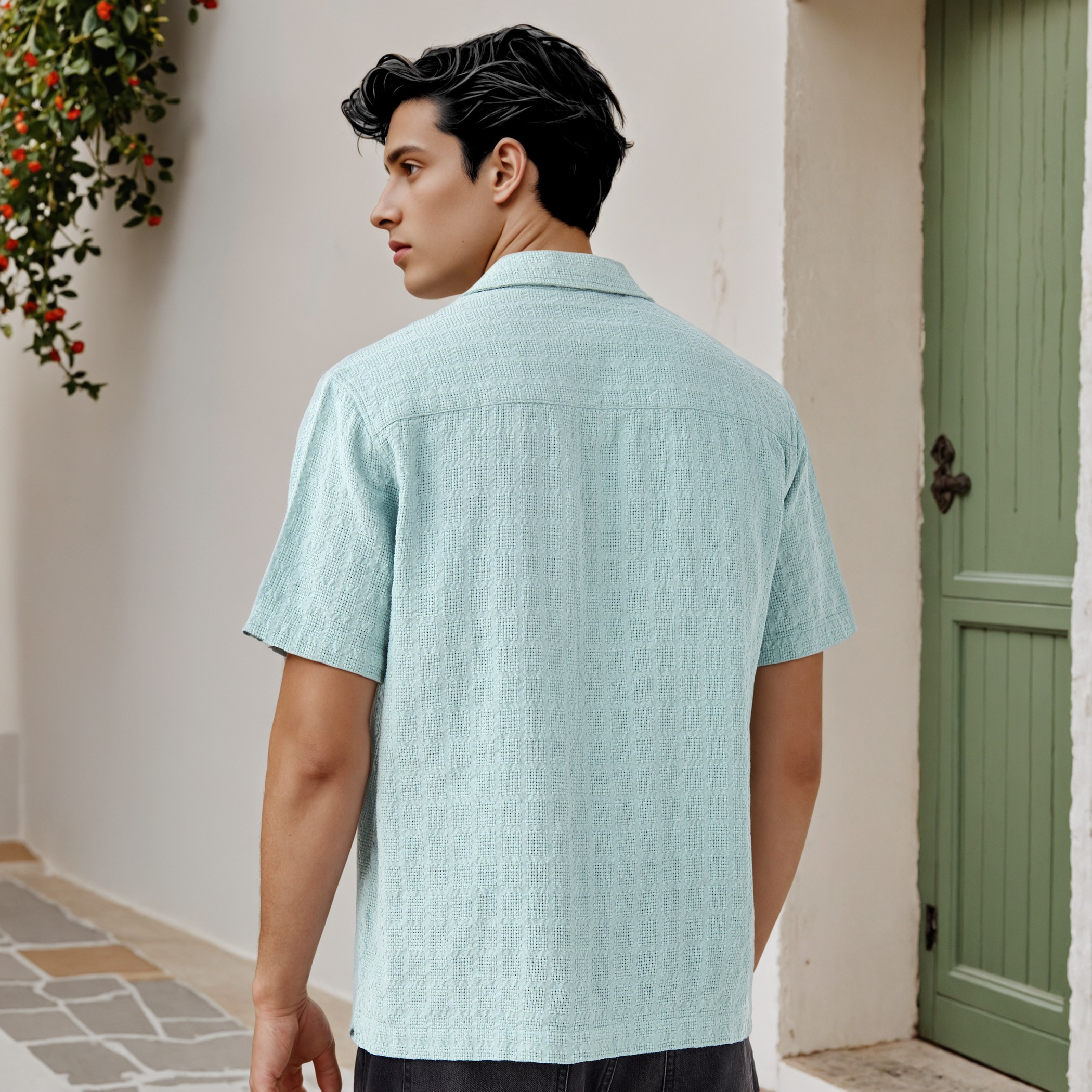 Relaxed Fit Textured Collared Shirt-men-clothing-shirts-image-3
