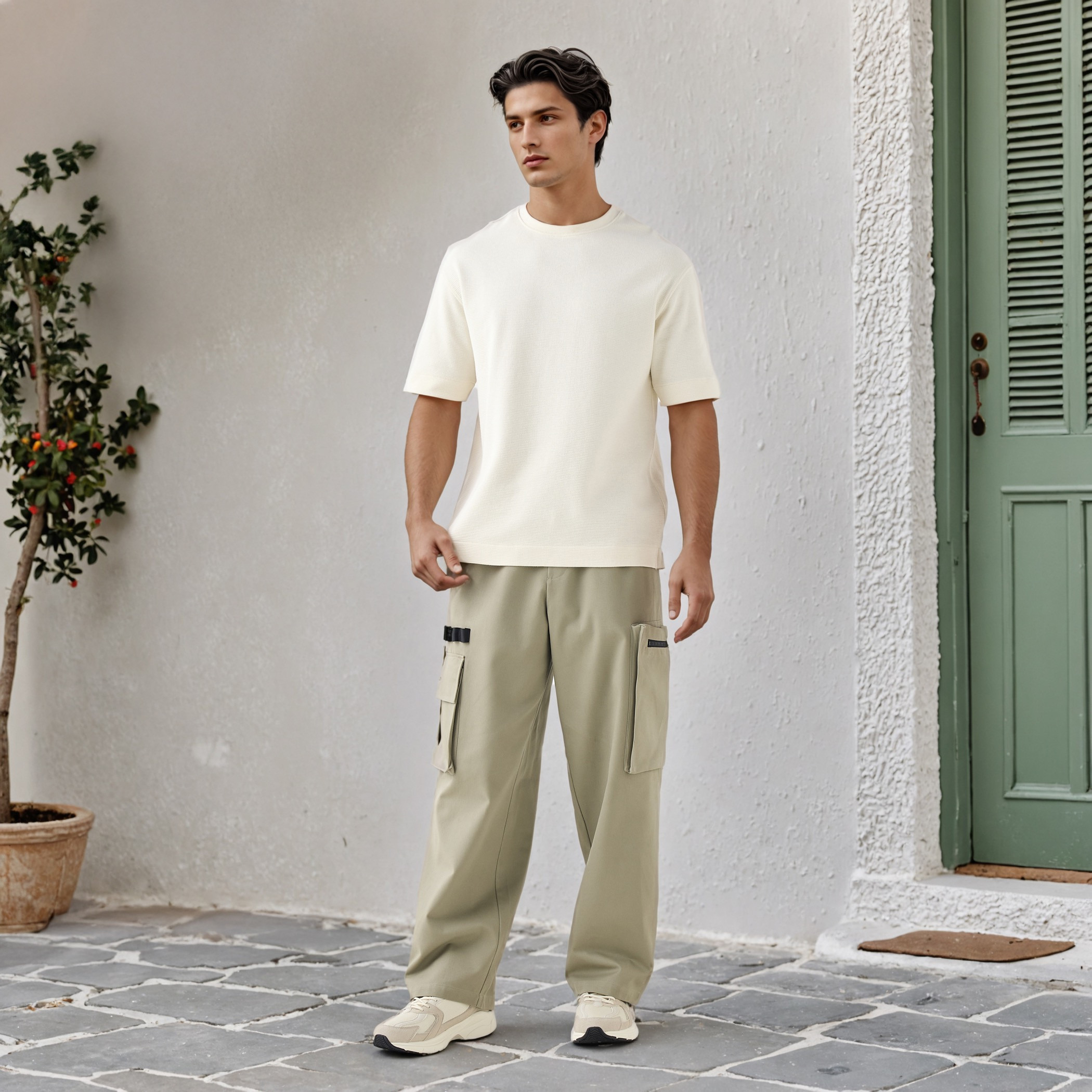 Flexi Waist Cargo Pants with Drawstring Closure-men-clothing-bottoms-joggers-image-2