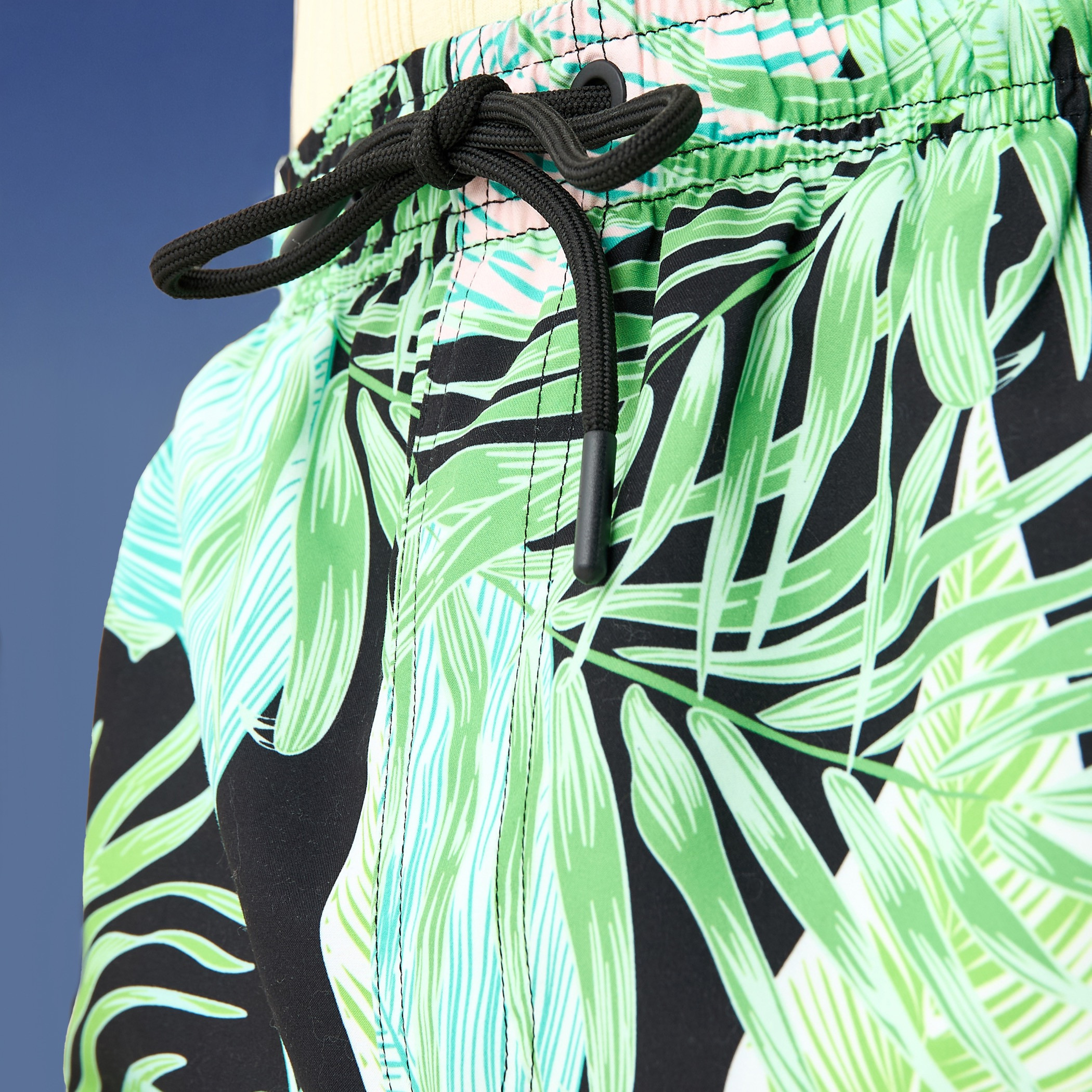 Tropical Print Swim Shorts with Pockets-sports-men-clothing-swimwear-image-6