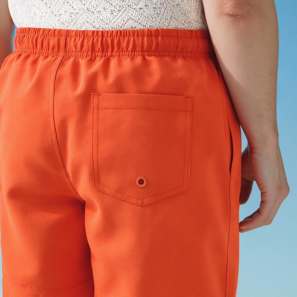 Drawstring Closure Swim Shorts with Pockets-sports-men-clothing-swimwear-image-5