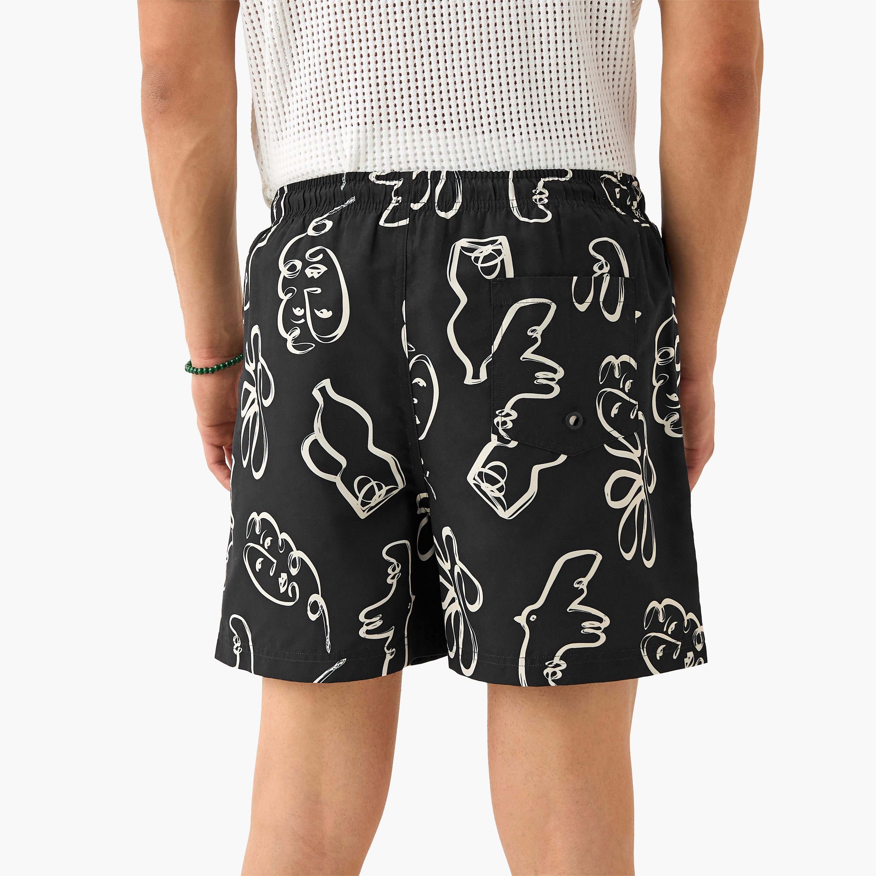 All-Over Face Print Swim Shorts with Drawstring Closure-sports-men-clothing-swimwear-image-3