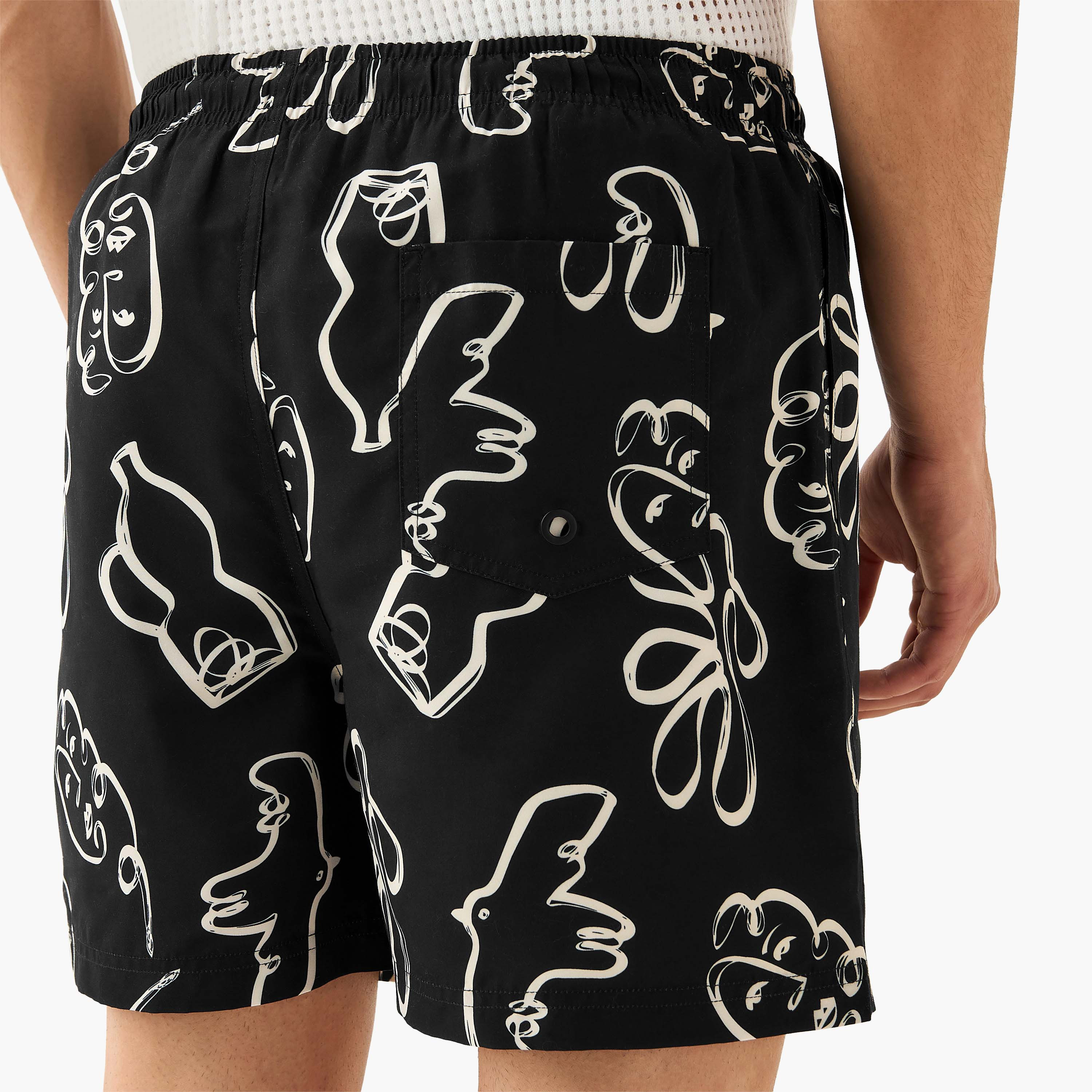 All-Over Face Print Swim Shorts with Drawstring Closure-sports-men-clothing-swimwear-image-5