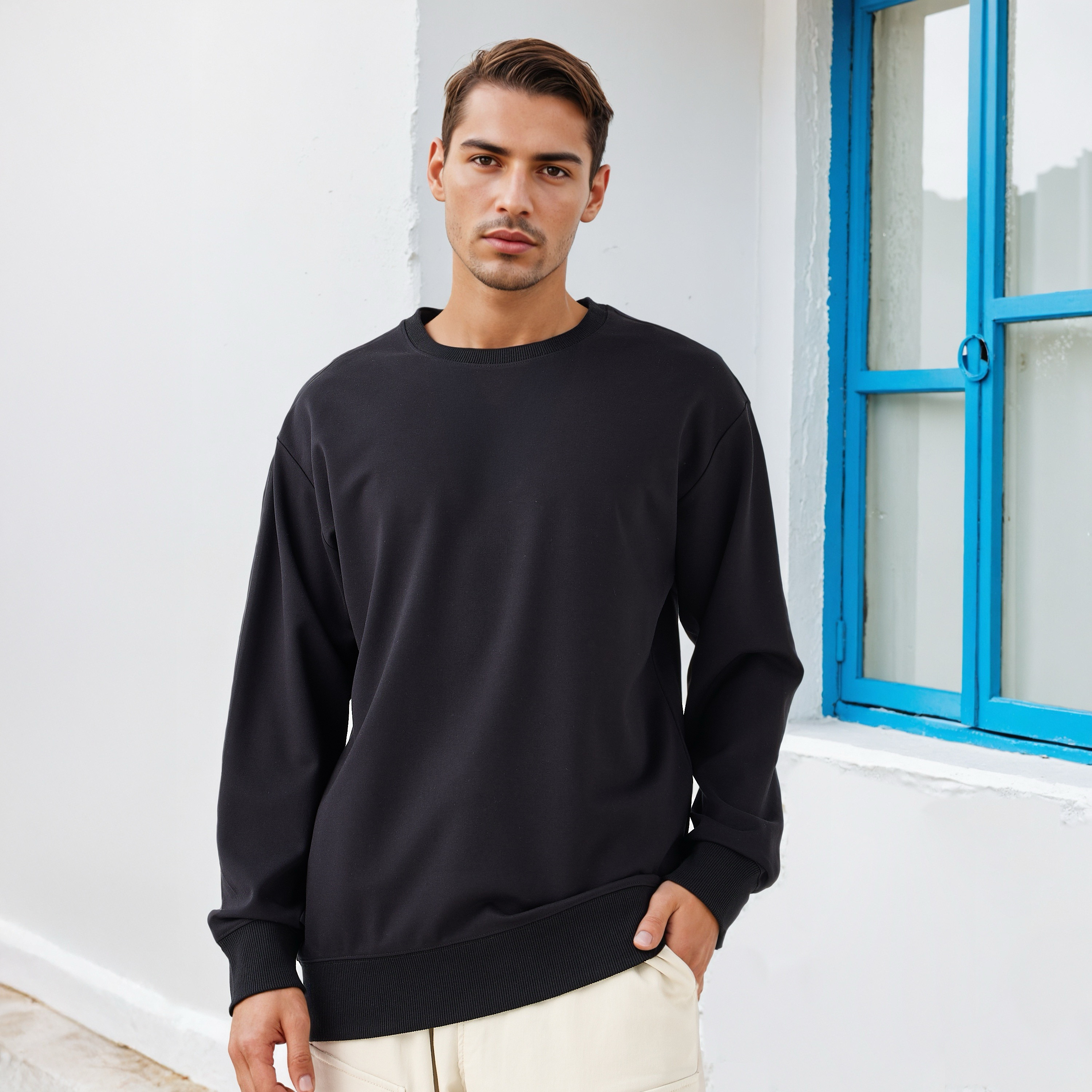 Relaxed Fit Sweatshirt-men-winterwear-hoodiesandsweatshirts-image-1