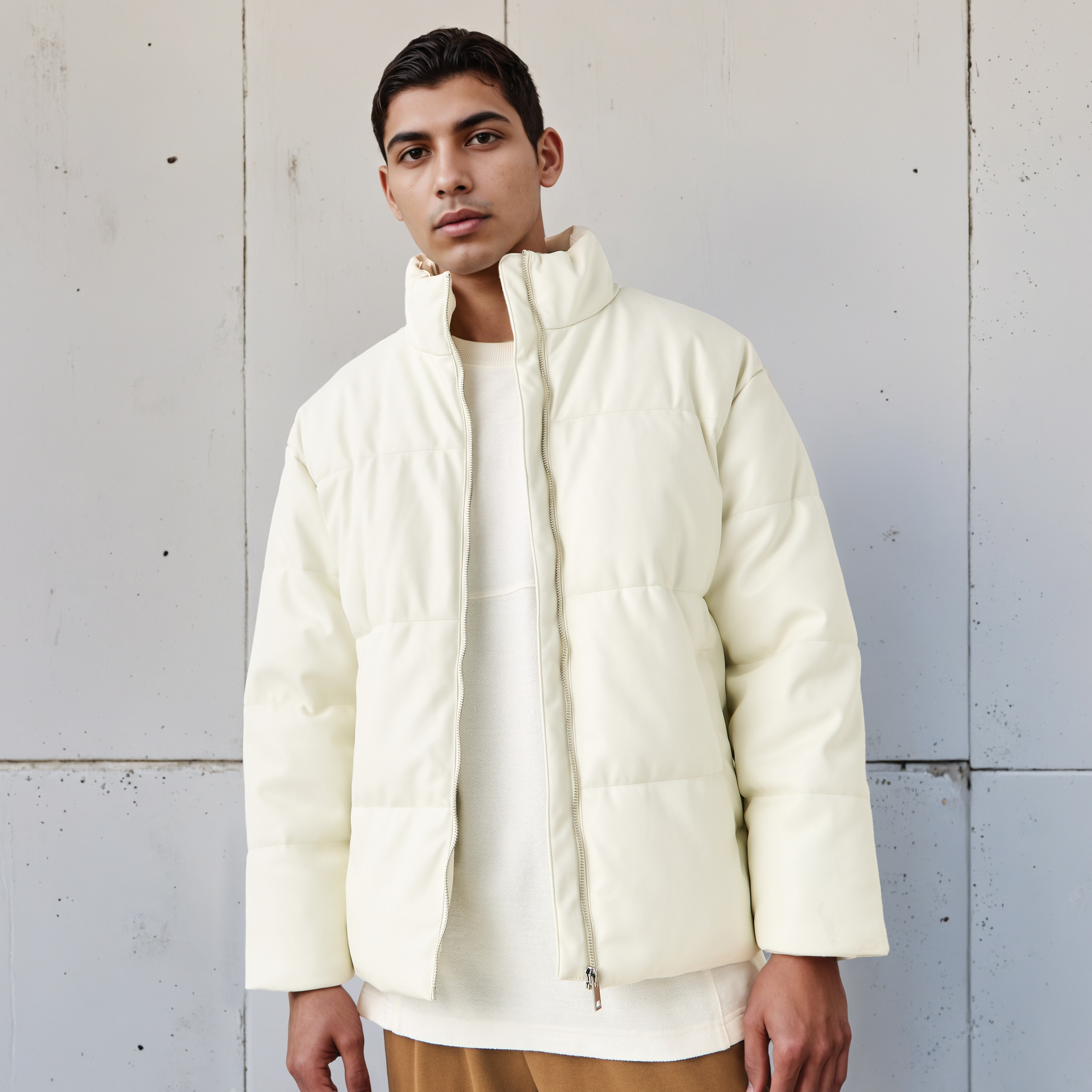 Men Regular Fit High Neck Bomber PU Jacket-men-clothing-jacketsandblazers-jackets-image-1