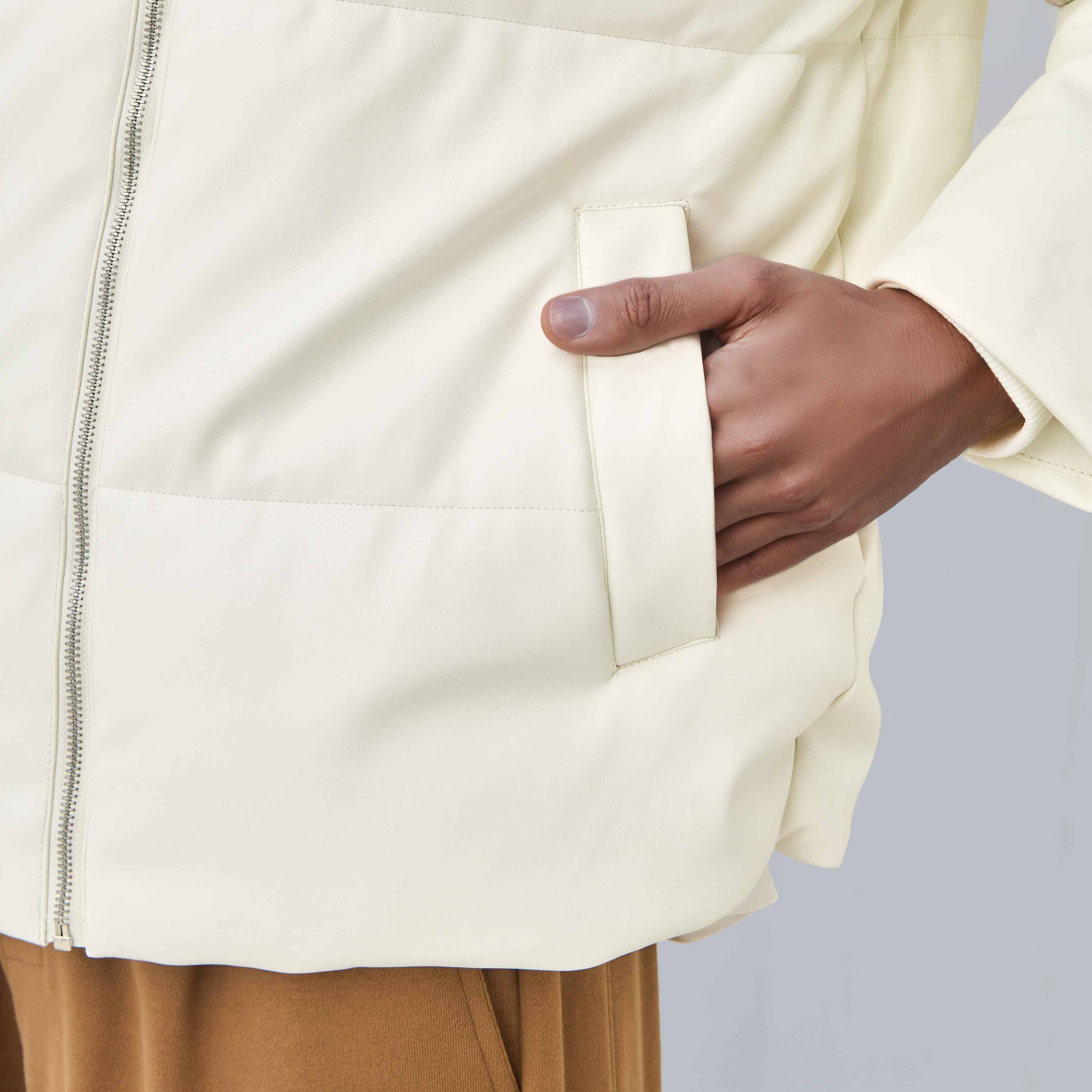 Men Regular Fit High Neck Bomber PU Jacket-men-clothing-jacketsandblazers-jackets-image-9